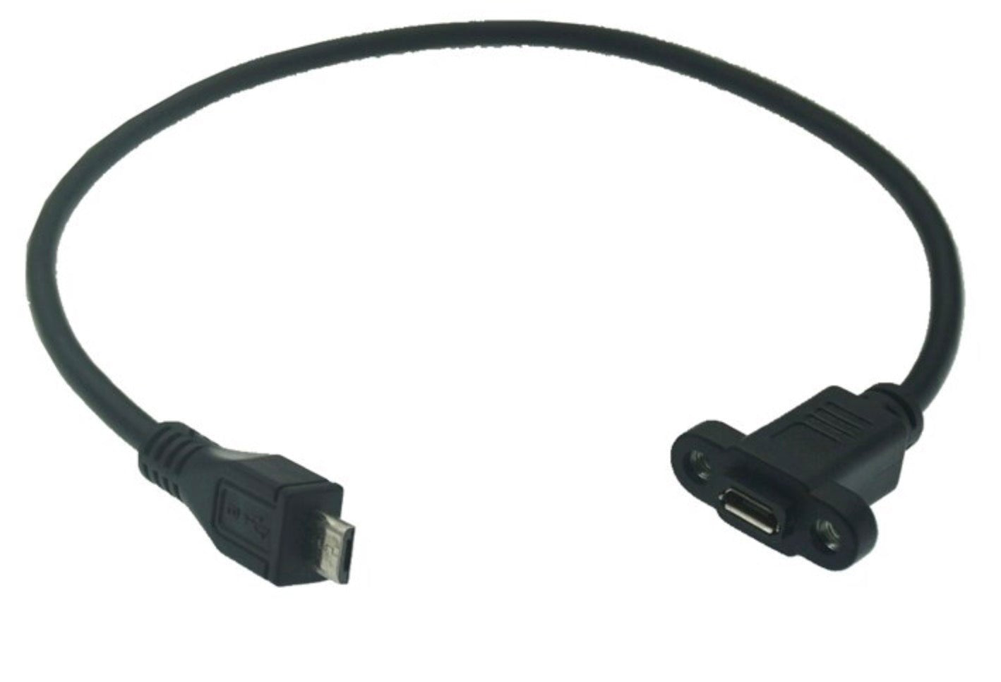 Micro-B USB 5 Pin Male to Female Panel Mount Extension Cable