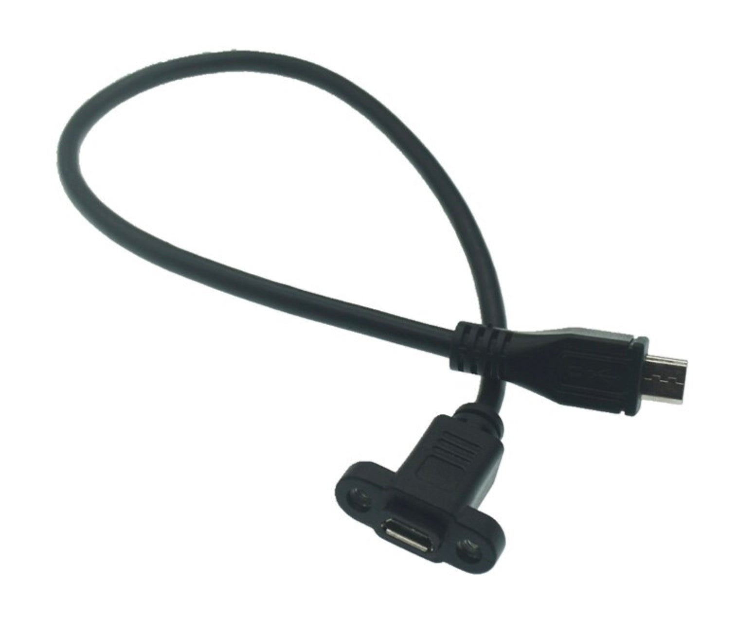 Micro-B USB 5 Pin Male to Female Panel Mount Extension Cable