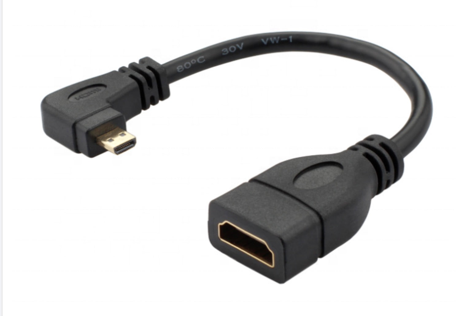 Micro HDMI Male to HDMI Female Adapter Cable for Camera Camcorder 0.15m