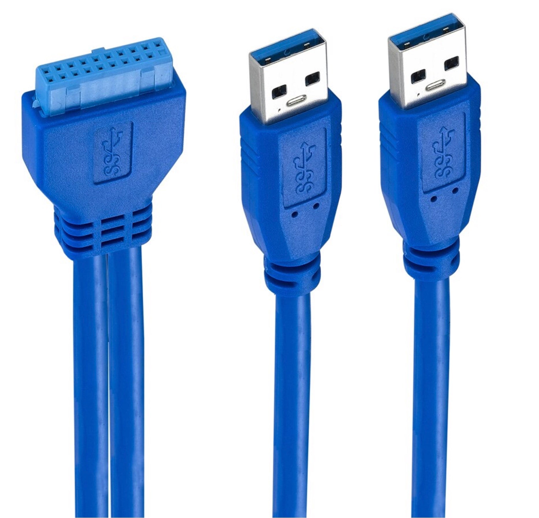 Motherboard 20Pin Female to Dual USB 3.0 Type A Male Cable 0.3m