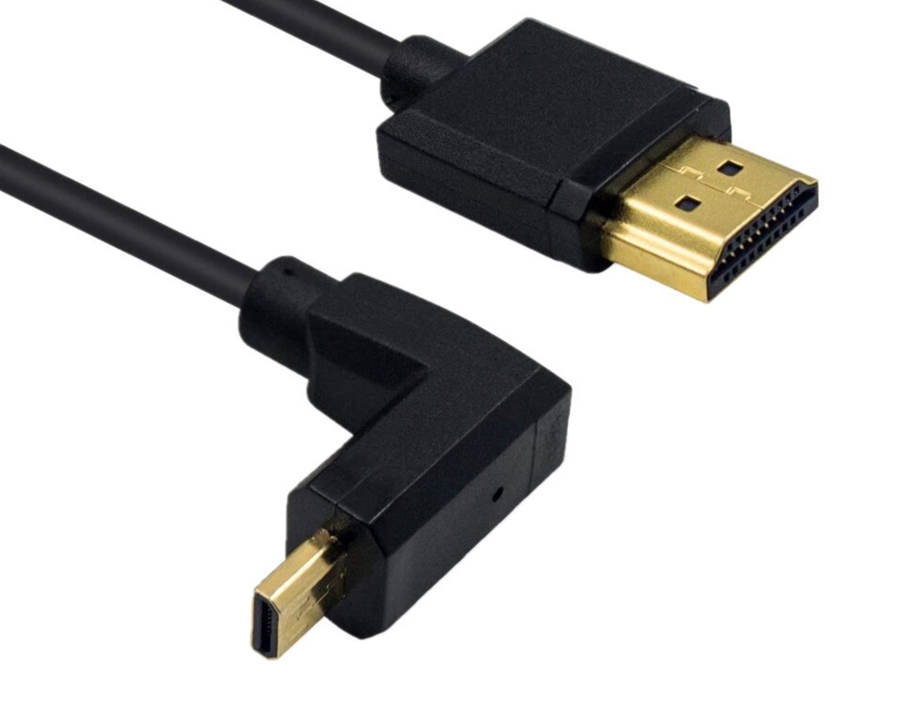 Ultra Slim Micro HDMI Male to Standard HDMI Male Coiled 4K Cable