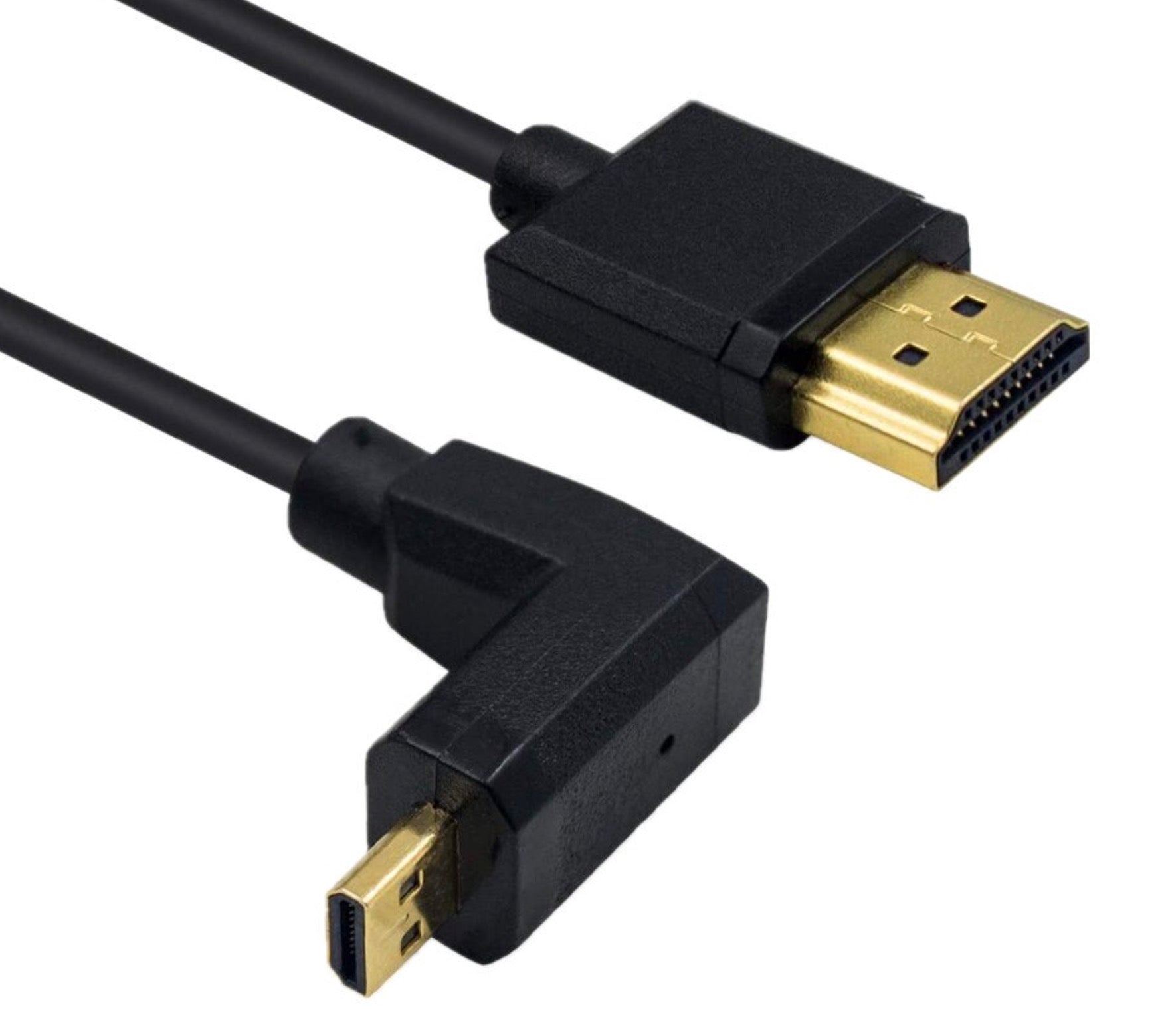 Ultra Slim Micro HDMI Male to Standard HDMI Male Coiled 4K Cable