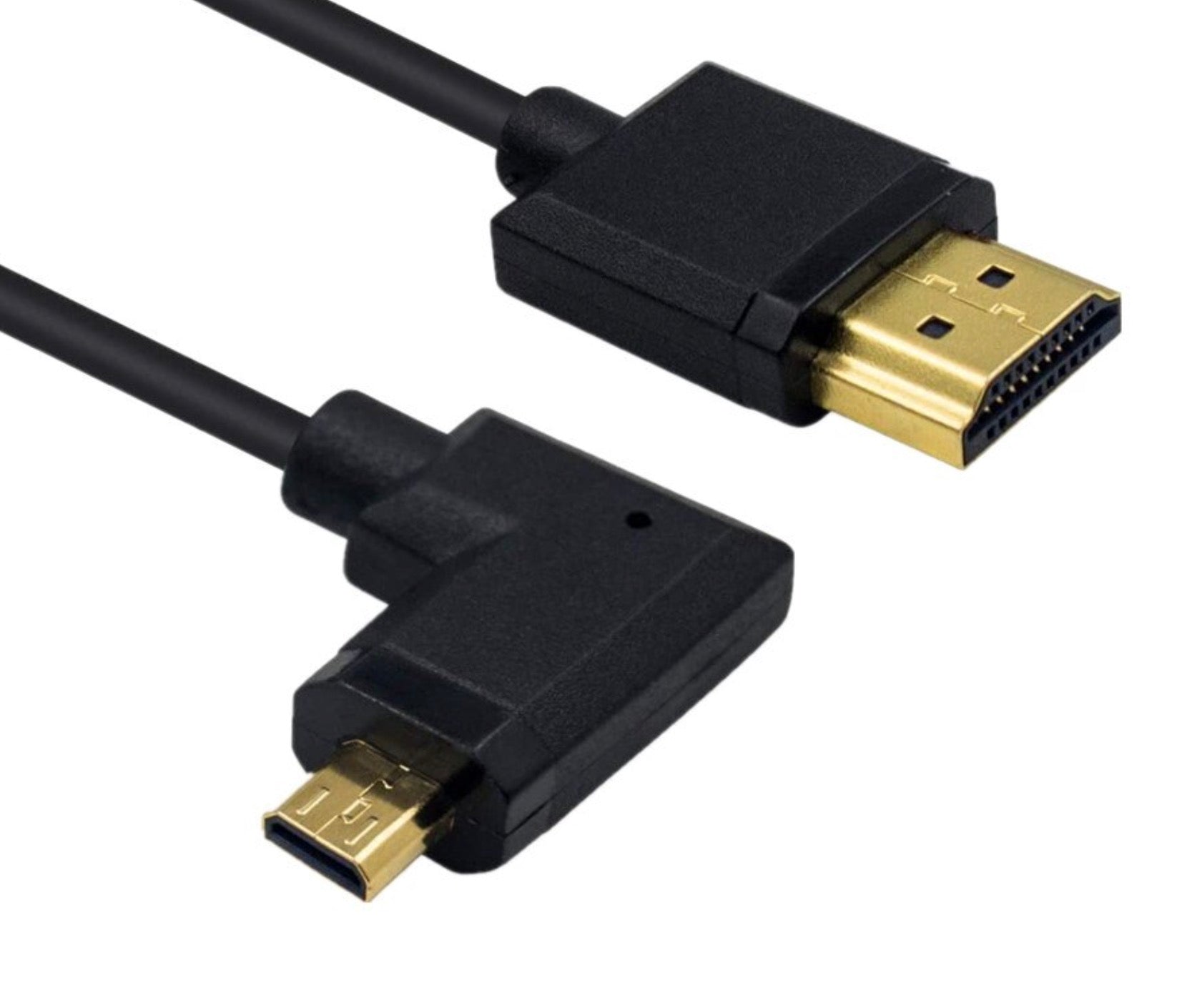 Ultra Slim Micro HDMI Male to Standard HDMI Male Coiled 4K Cable