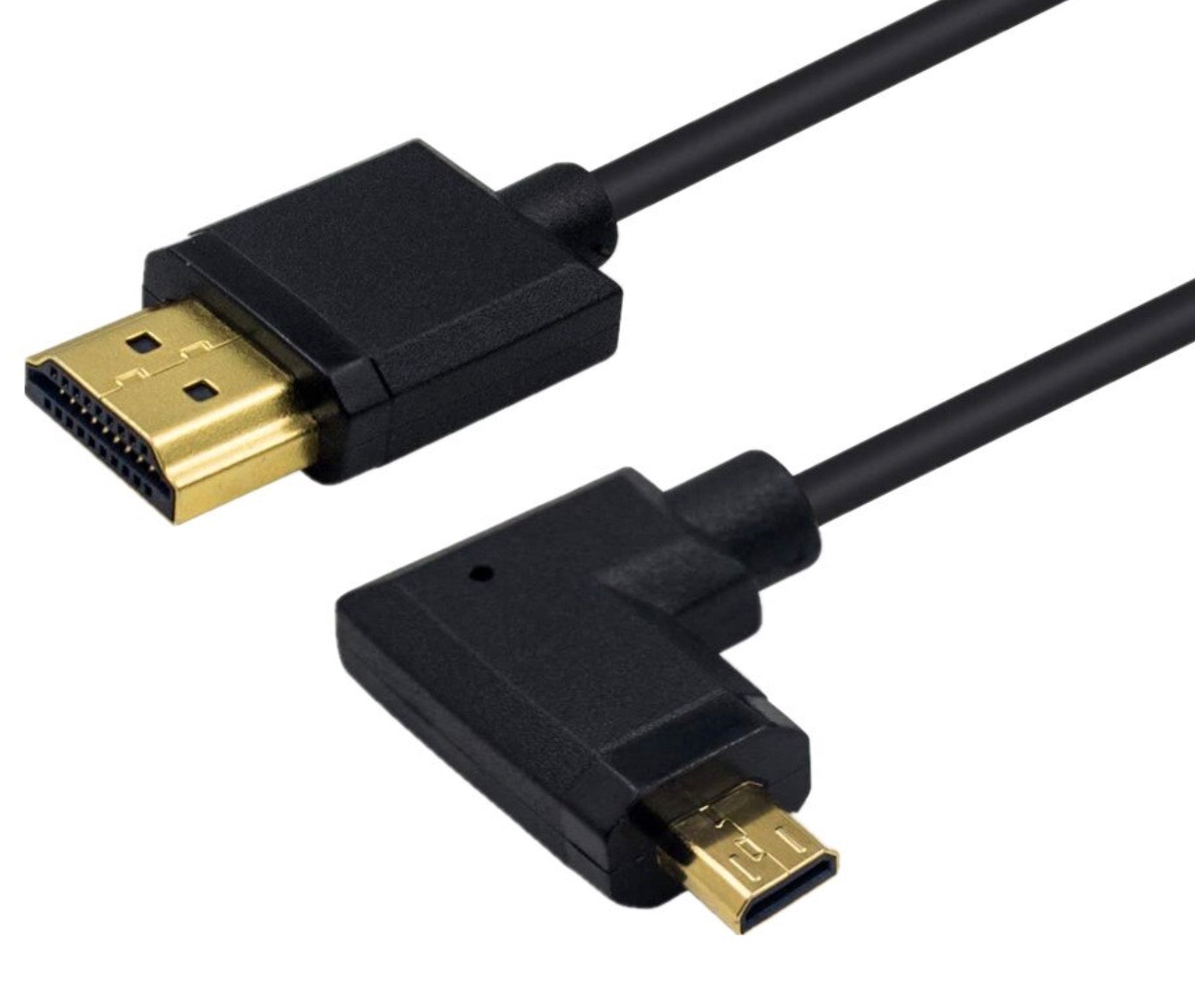 Ultra Slim Micro HDMI Male to Standard HDMI Male Coiled 4K Cable