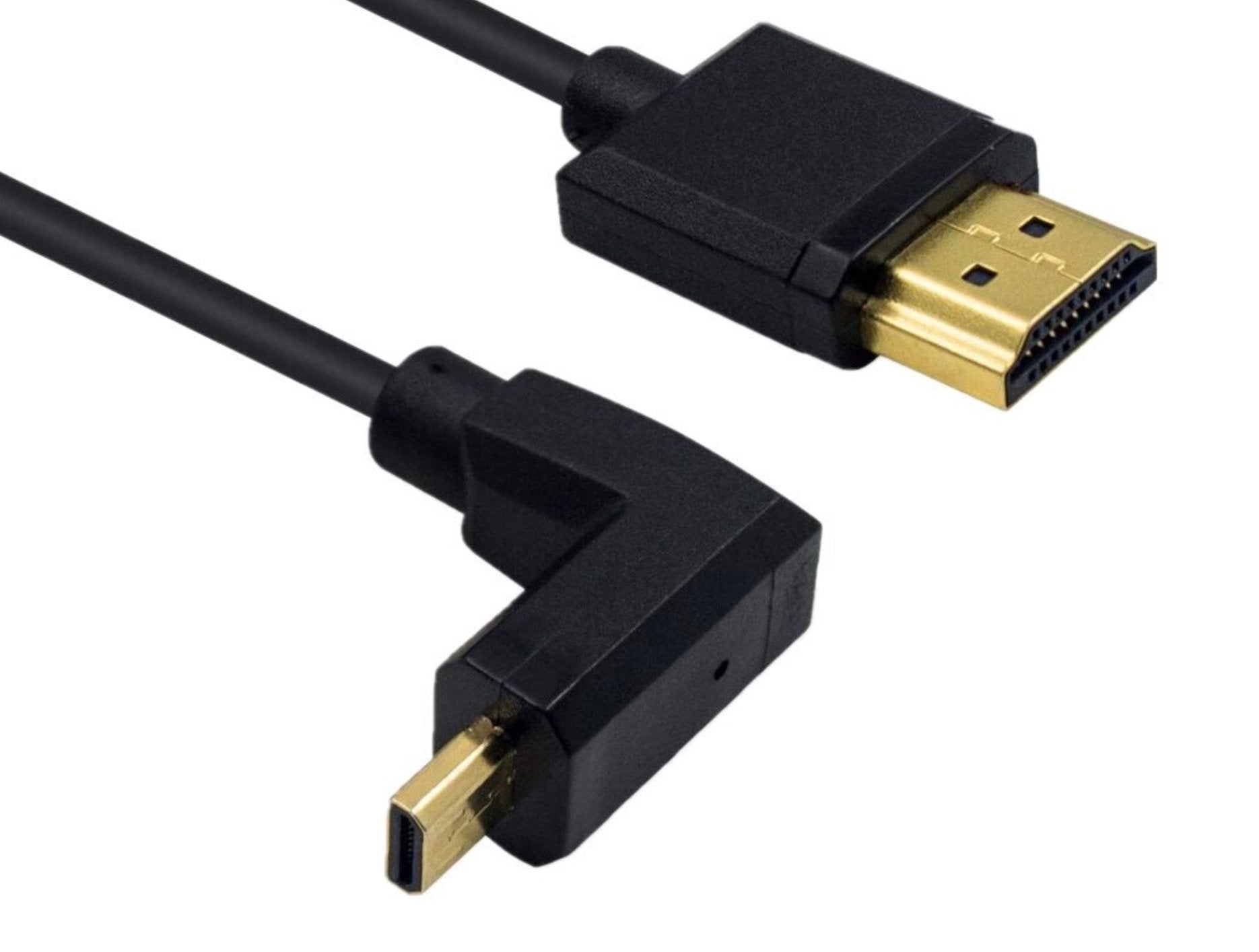 Ultra Slim Micro HDMI Male to Standard HDMI Male Coiled 4K Cable