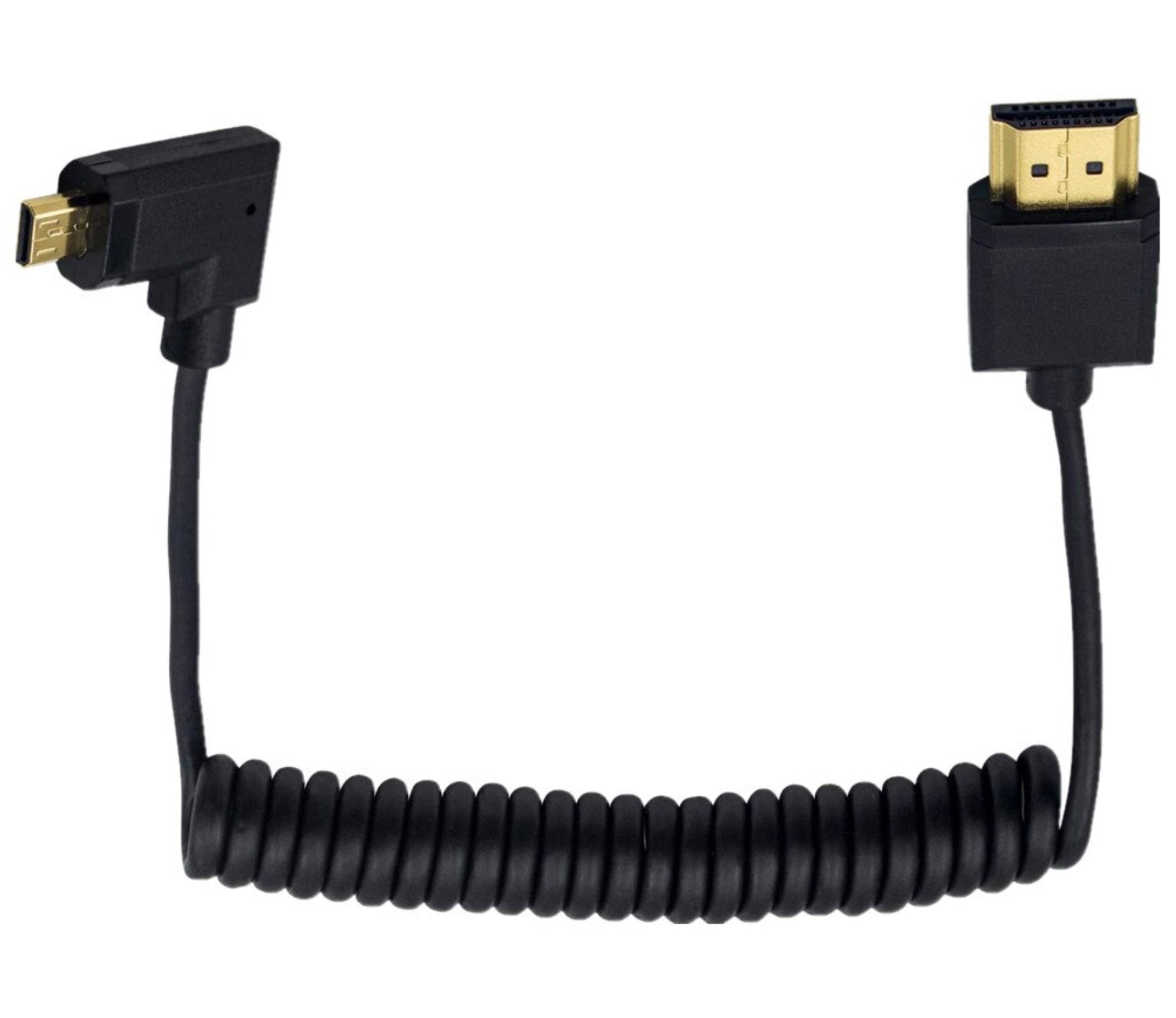 Ultra Slim Micro HDMI Male to Standard HDMI Male Coiled 4K Cable