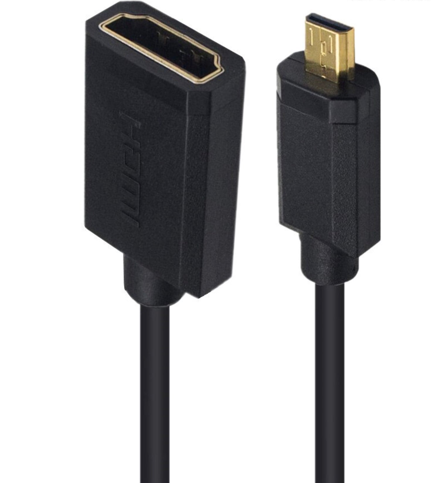 Ultra Slim Micro HDMI Male to Standard HDMI Female Coiled 4K Cable
