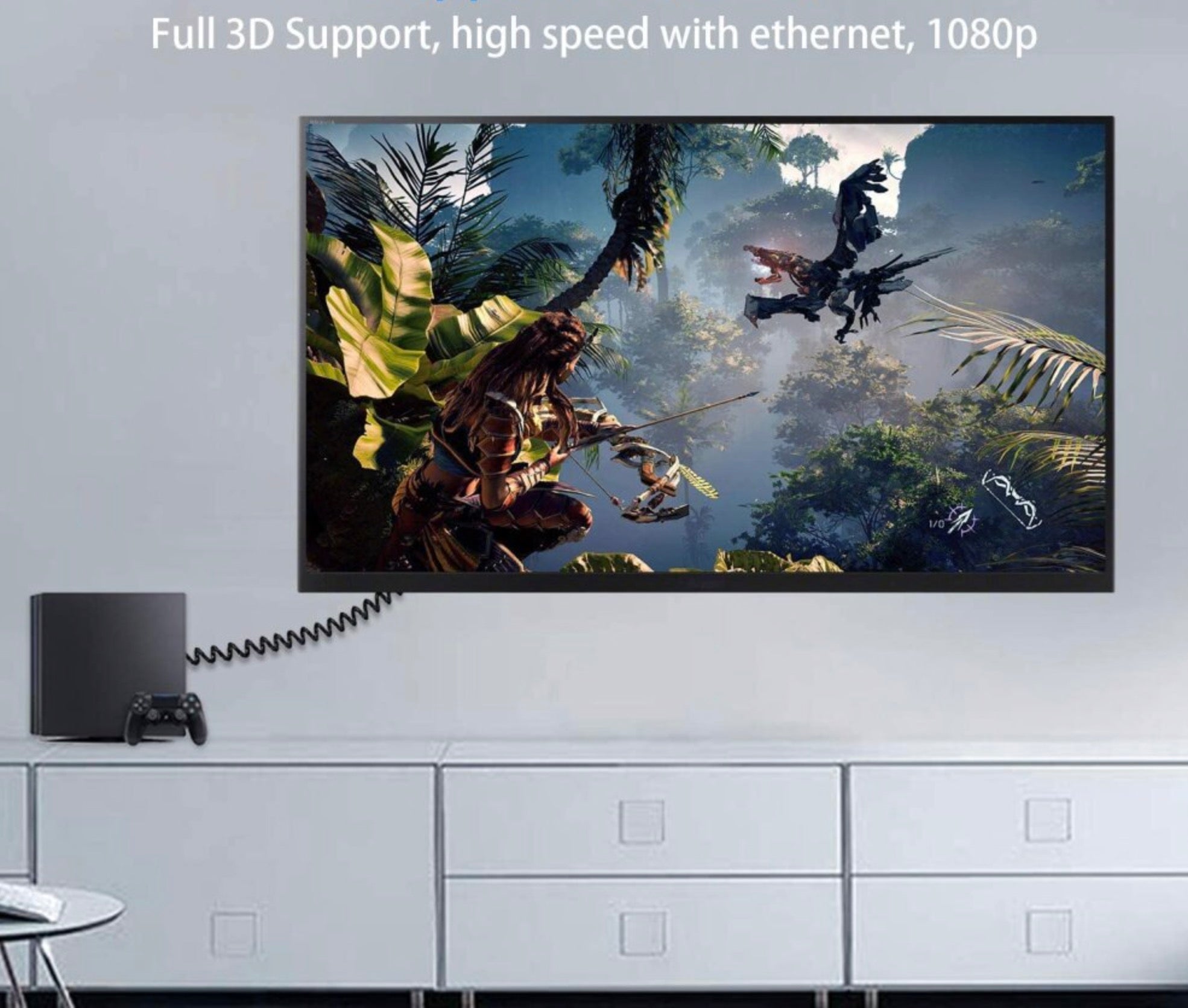 Ultra Slim Mini HDMI Male to Standard HDMI Male Coiled 4K Cable