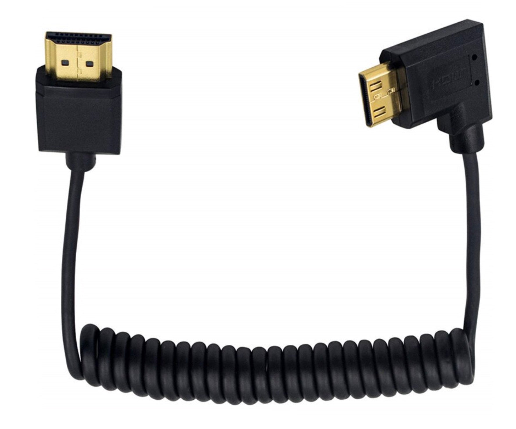 Ultra Slim Mini HDMI Male to Standard HDMI Male Coiled 4K Cable