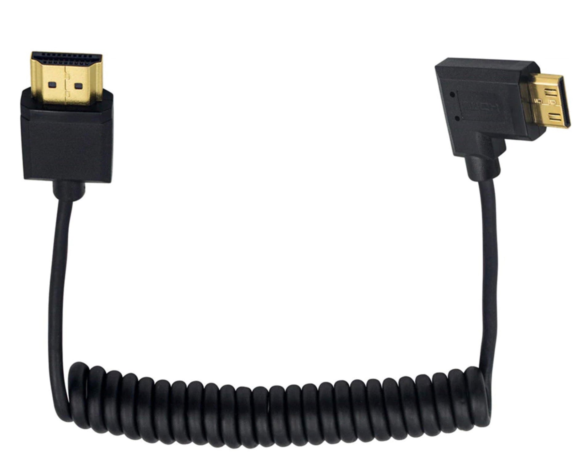 Ultra Slim Mini HDMI Male to Standard HDMI Male Coiled 4K Cable
