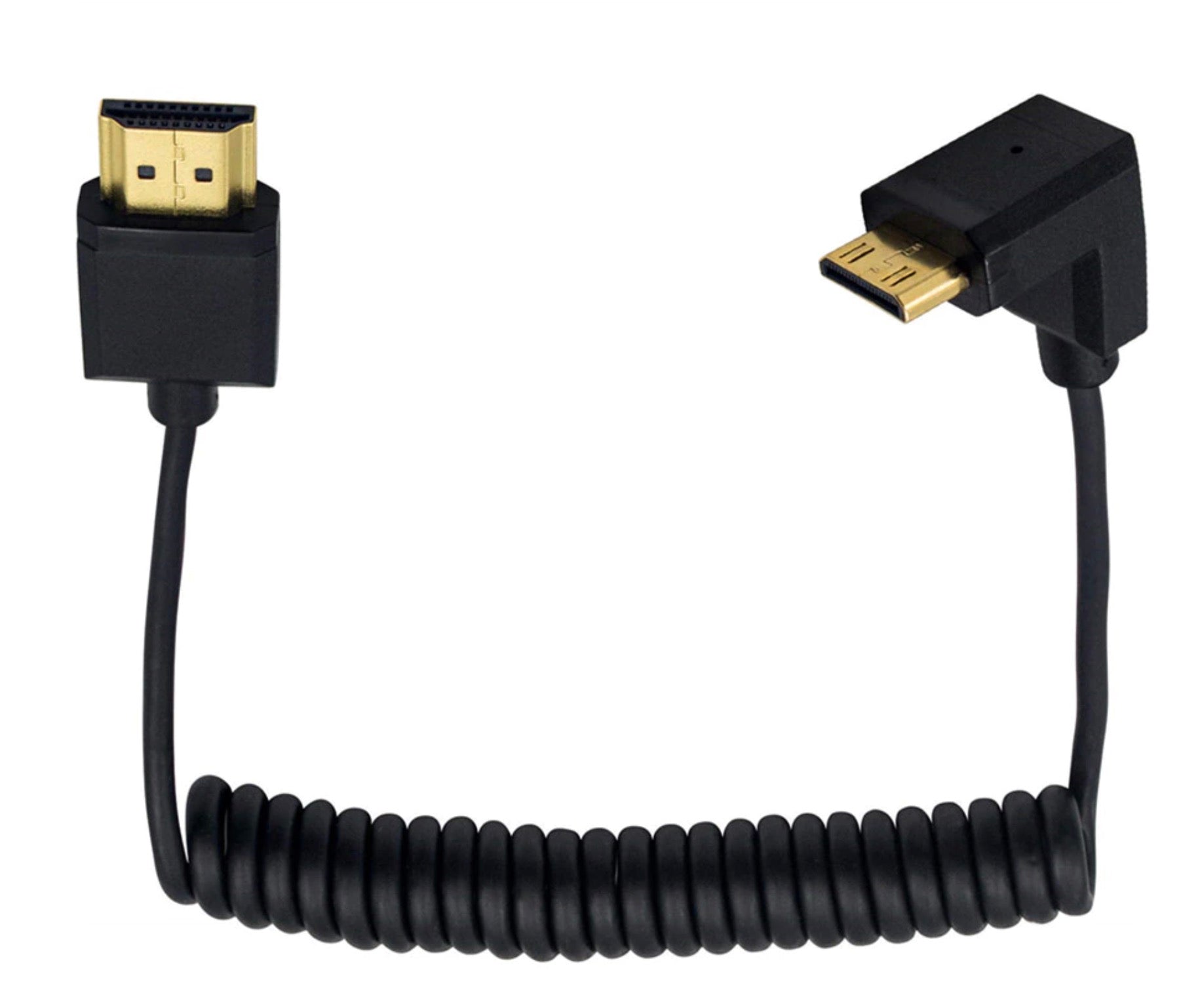 Ultra Slim Mini HDMI Male to Standard HDMI Male Coiled 4K Cable