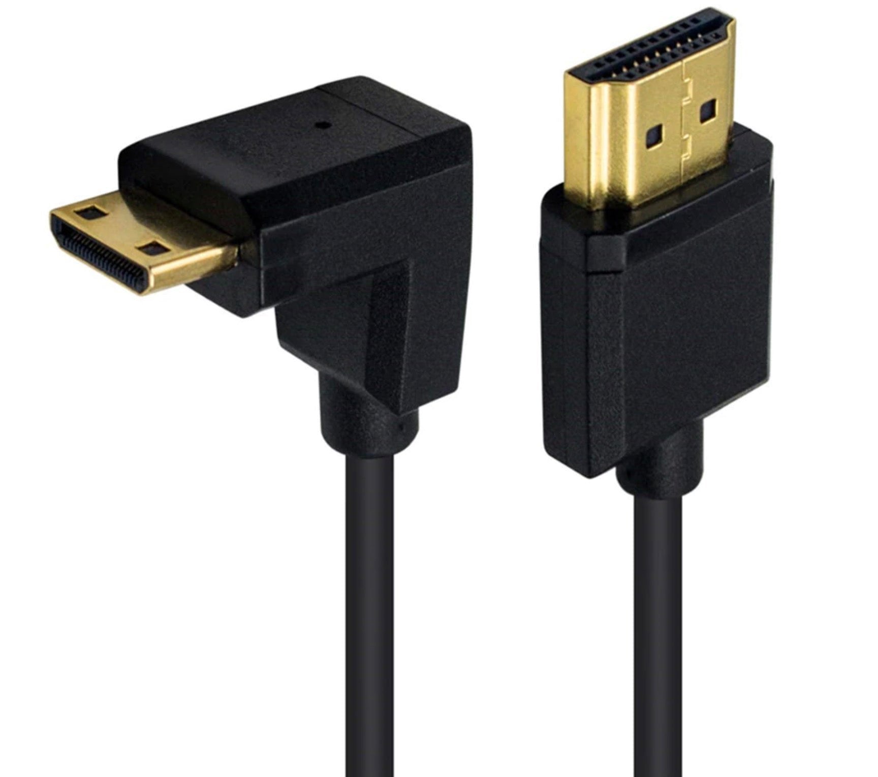 Ultra Slim Mini HDMI Male to Standard HDMI Male Coiled 4K Cable