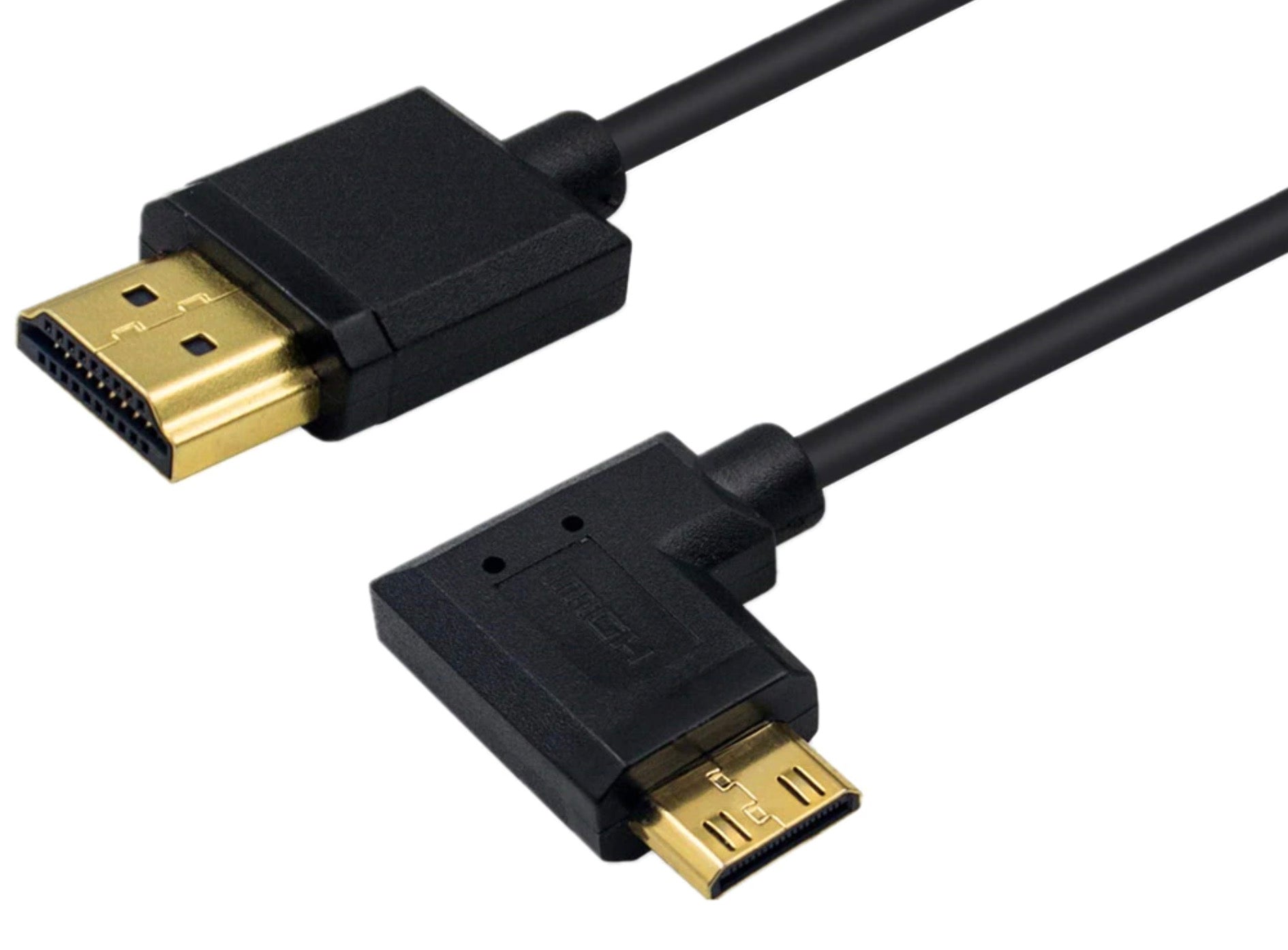Ultra Slim Mini HDMI Male to Standard HDMI Male Coiled 4K Cable
