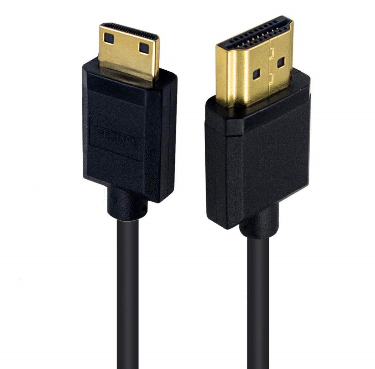 Ultra Slim Mini HDMI Male to Standard HDMI Male Coiled 4K Cable
