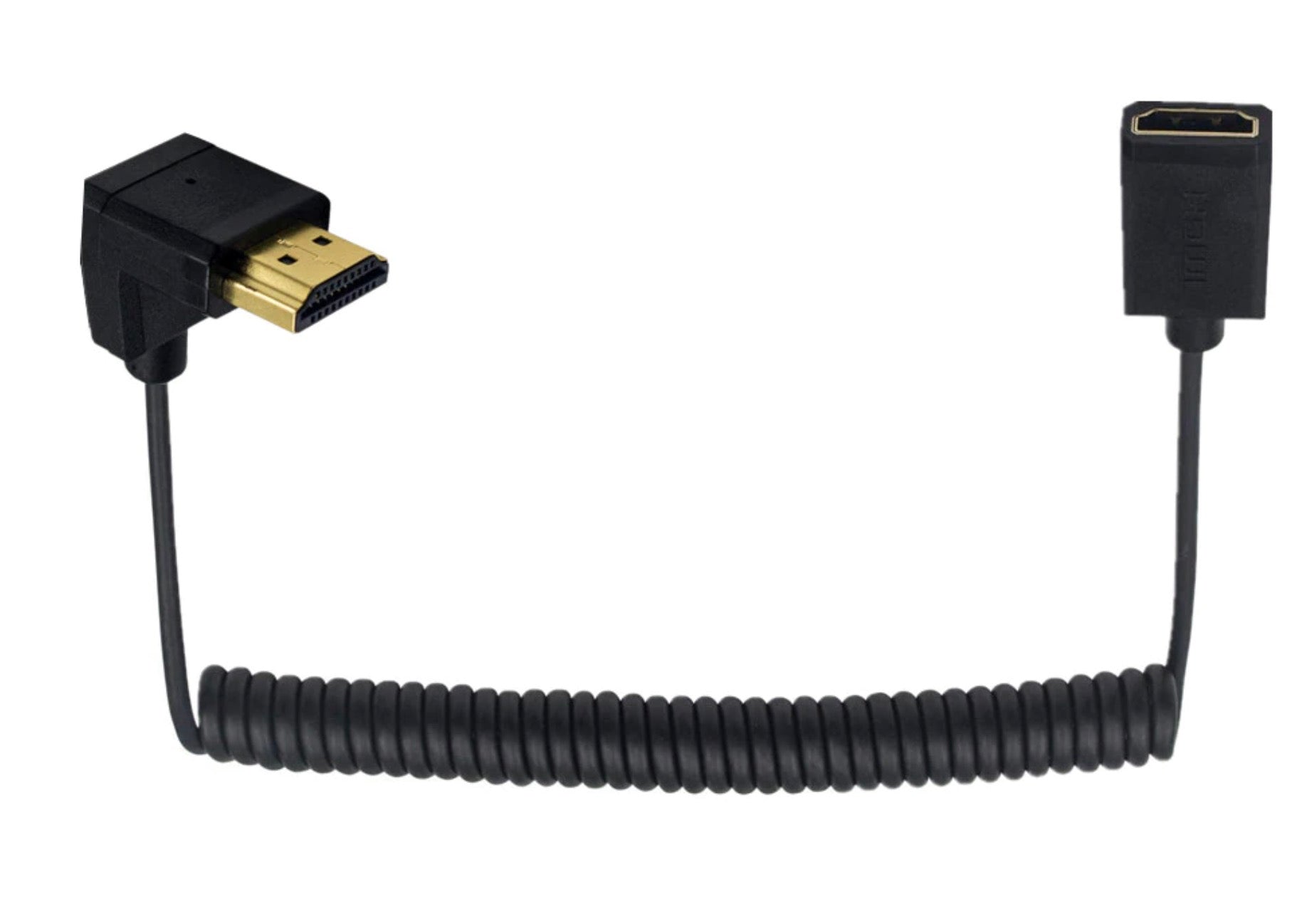 Ultra-Slim Coiled HDMI Male → Female Cable — 4K / Ethernet / ARC (0.8m → 1.2m)