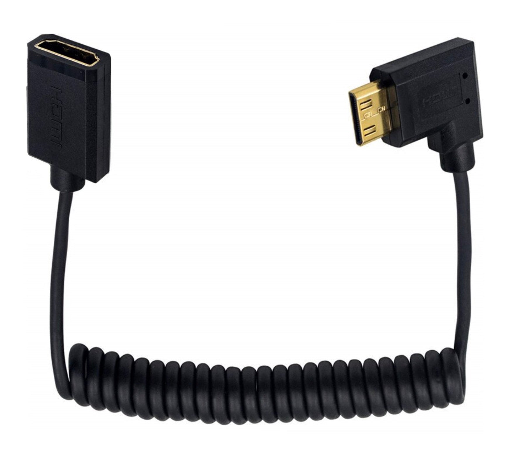 Mini HDMI to HDMI Female Coiled Cable – Ultra Slim, 4K 60Hz Video Adapter