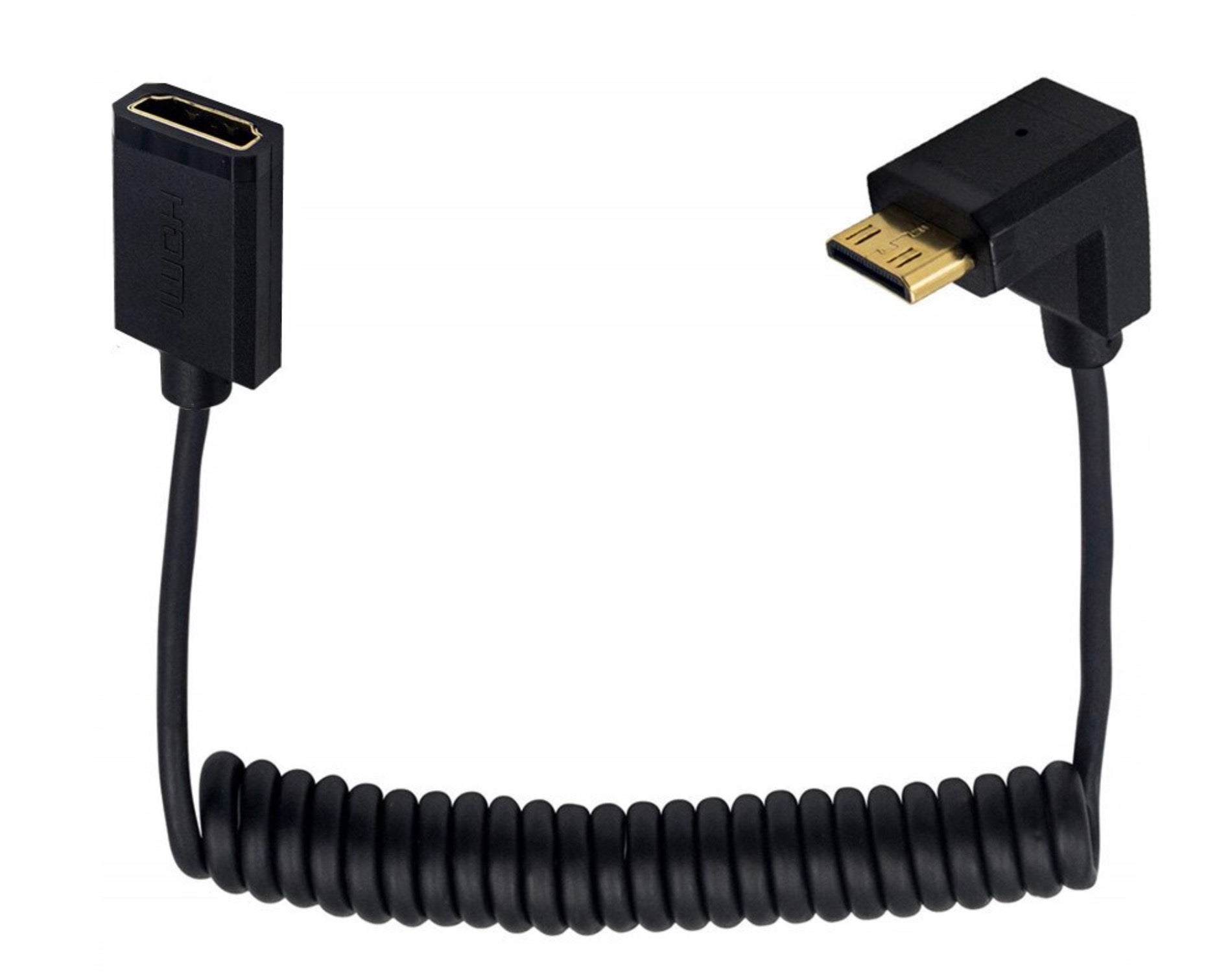 Mini HDMI to HDMI Female Coiled Cable – Ultra Slim, 4K 60Hz Video Adapter