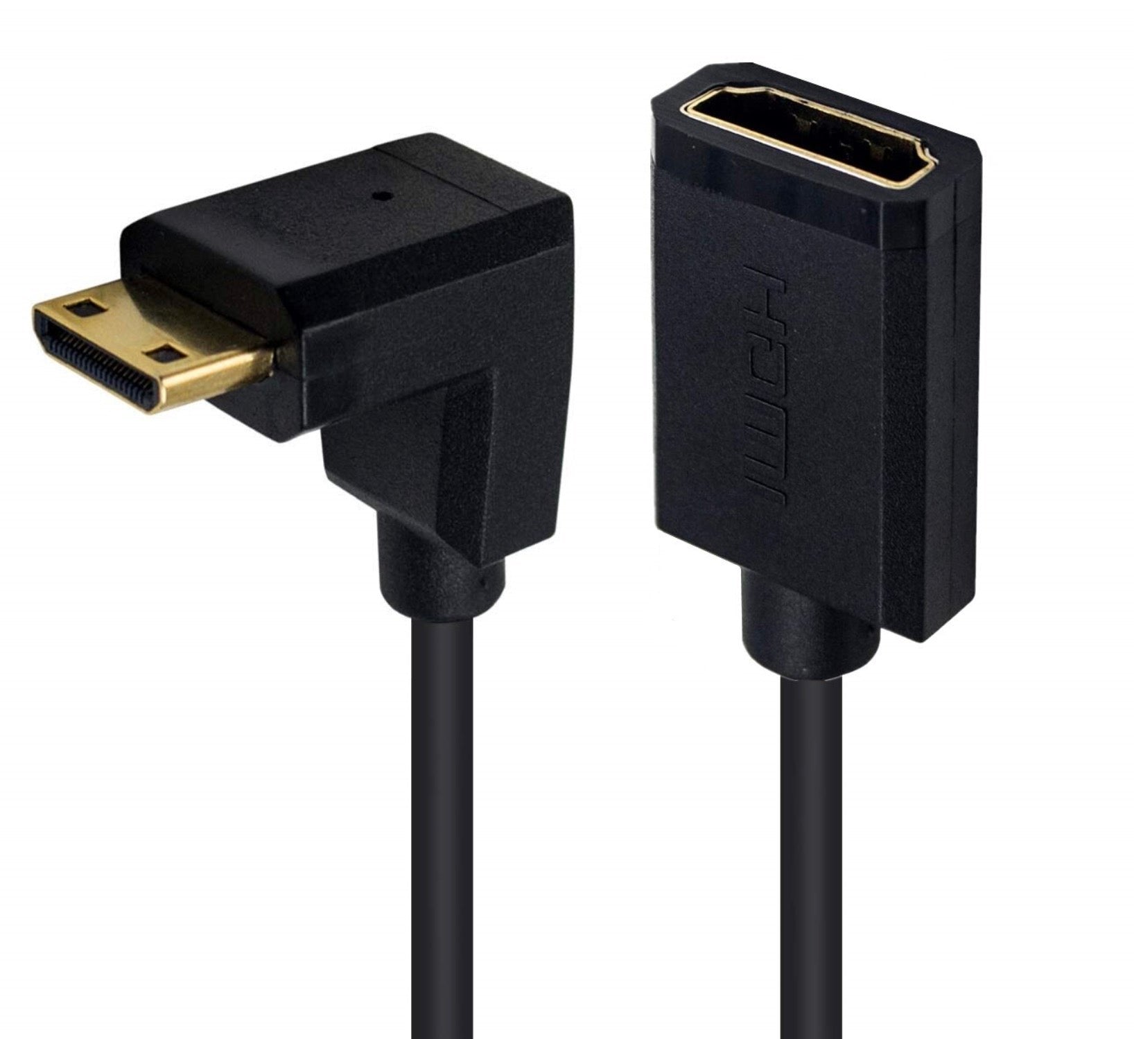 Mini HDMI to HDMI Female Coiled Cable – Ultra Slim, 4K 60Hz Video Adapter