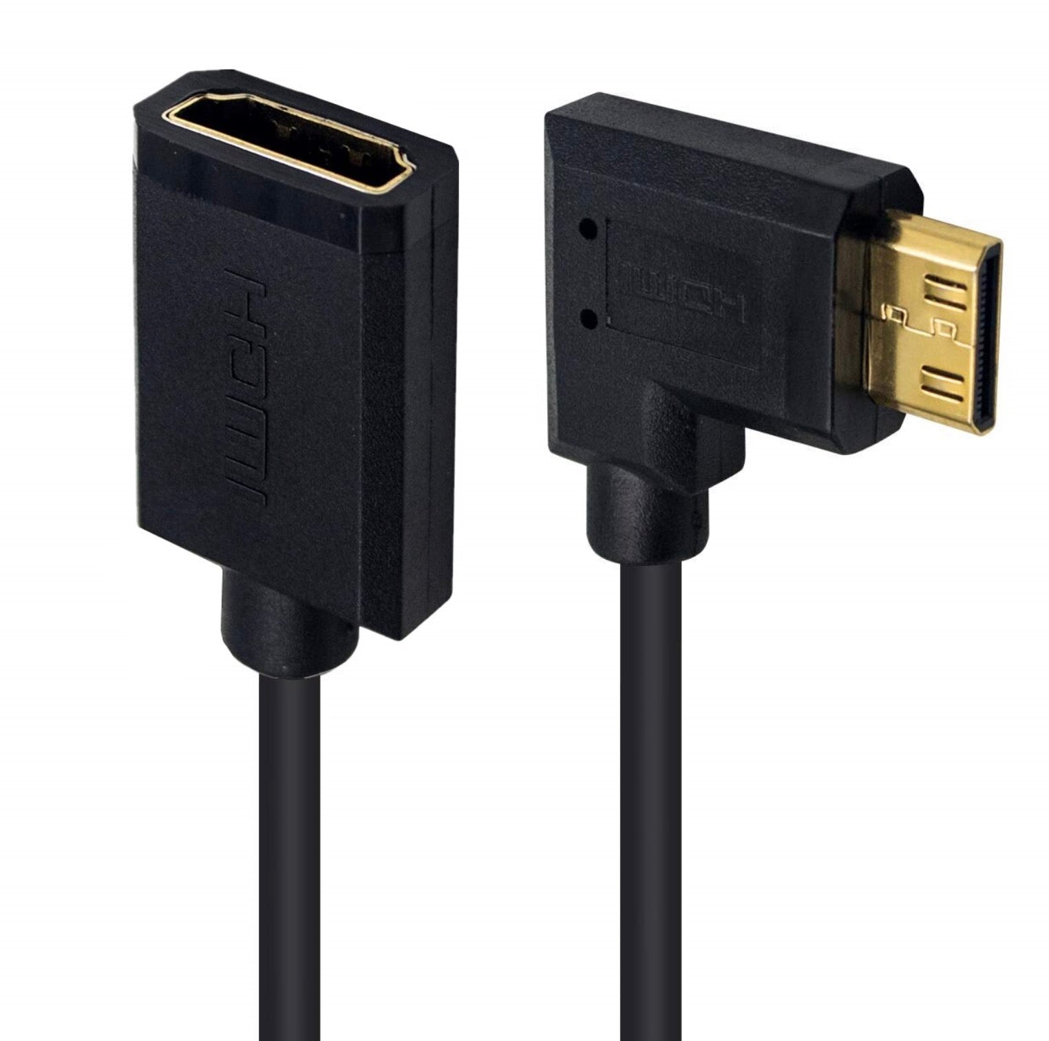 Mini HDMI to HDMI Female Coiled Cable – Ultra Slim, 4K 60Hz Video Adapter