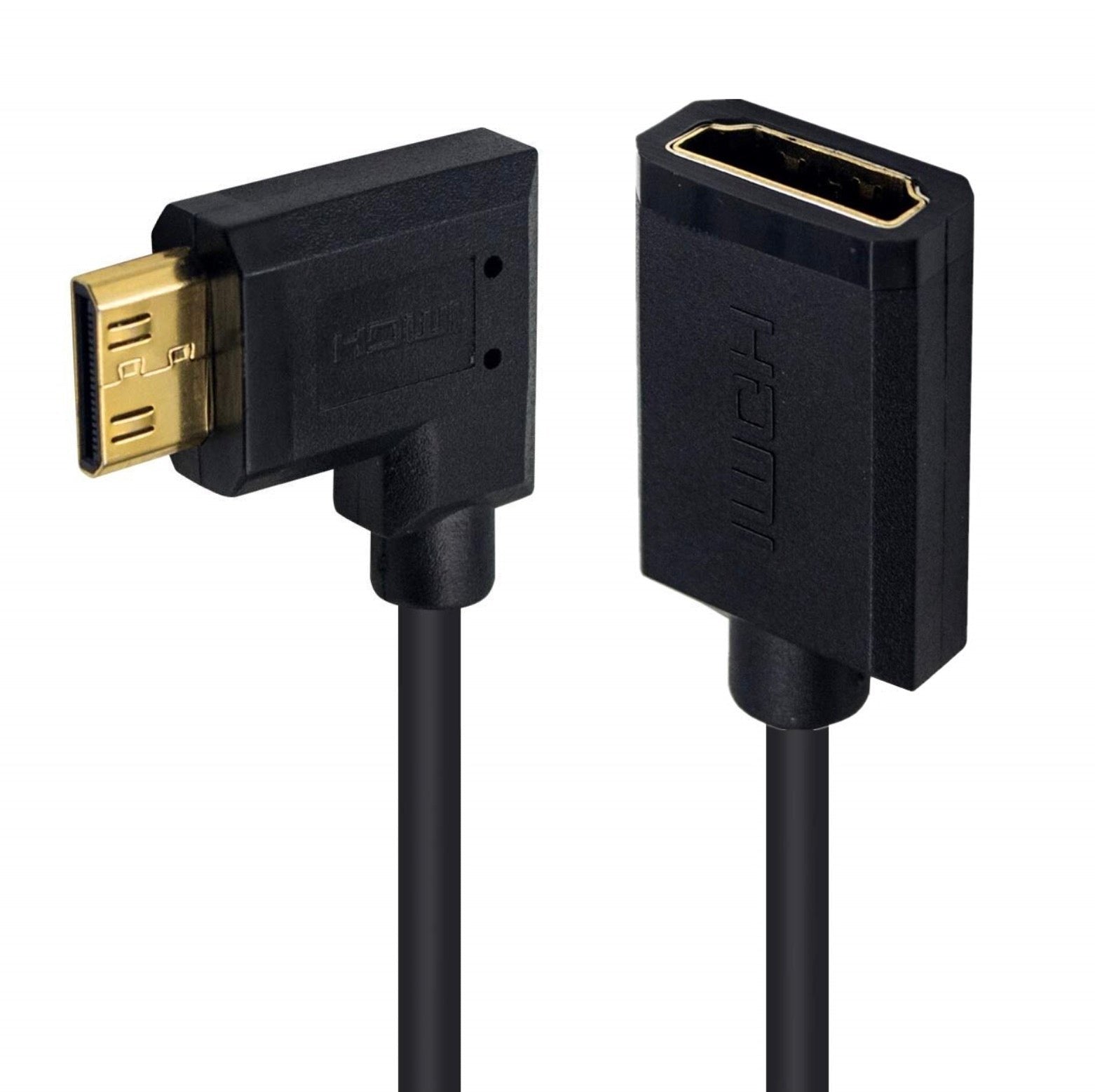 Mini HDMI to HDMI Female Coiled Cable – Ultra Slim, 4K 60Hz Video Adapter