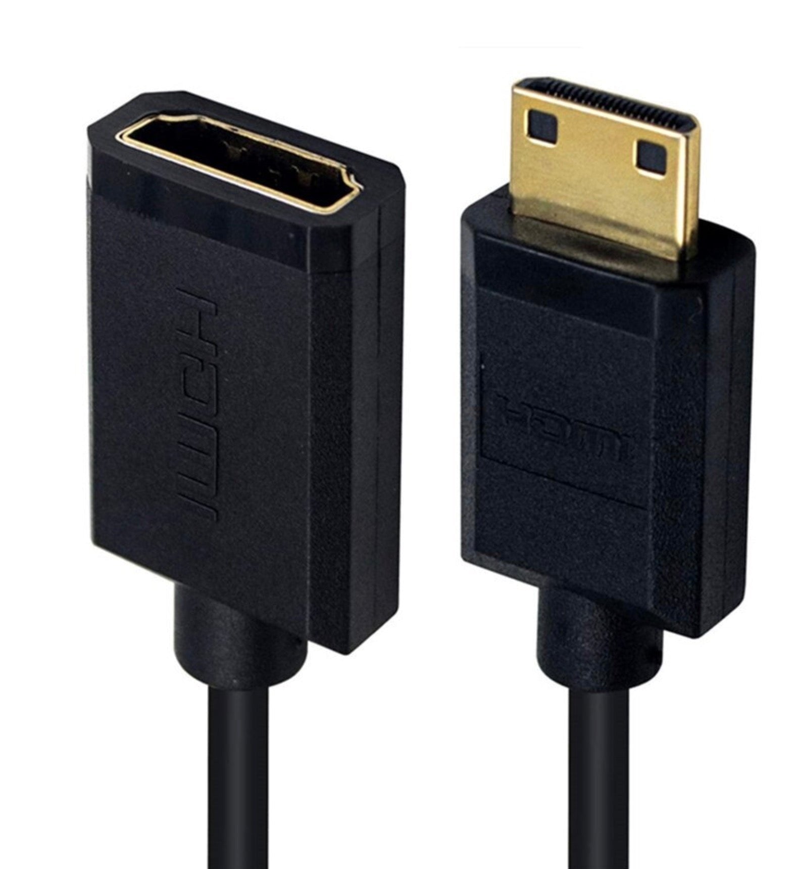 Mini HDMI to HDMI Female Coiled Cable – Ultra Slim, 4K 60Hz Video Adapter