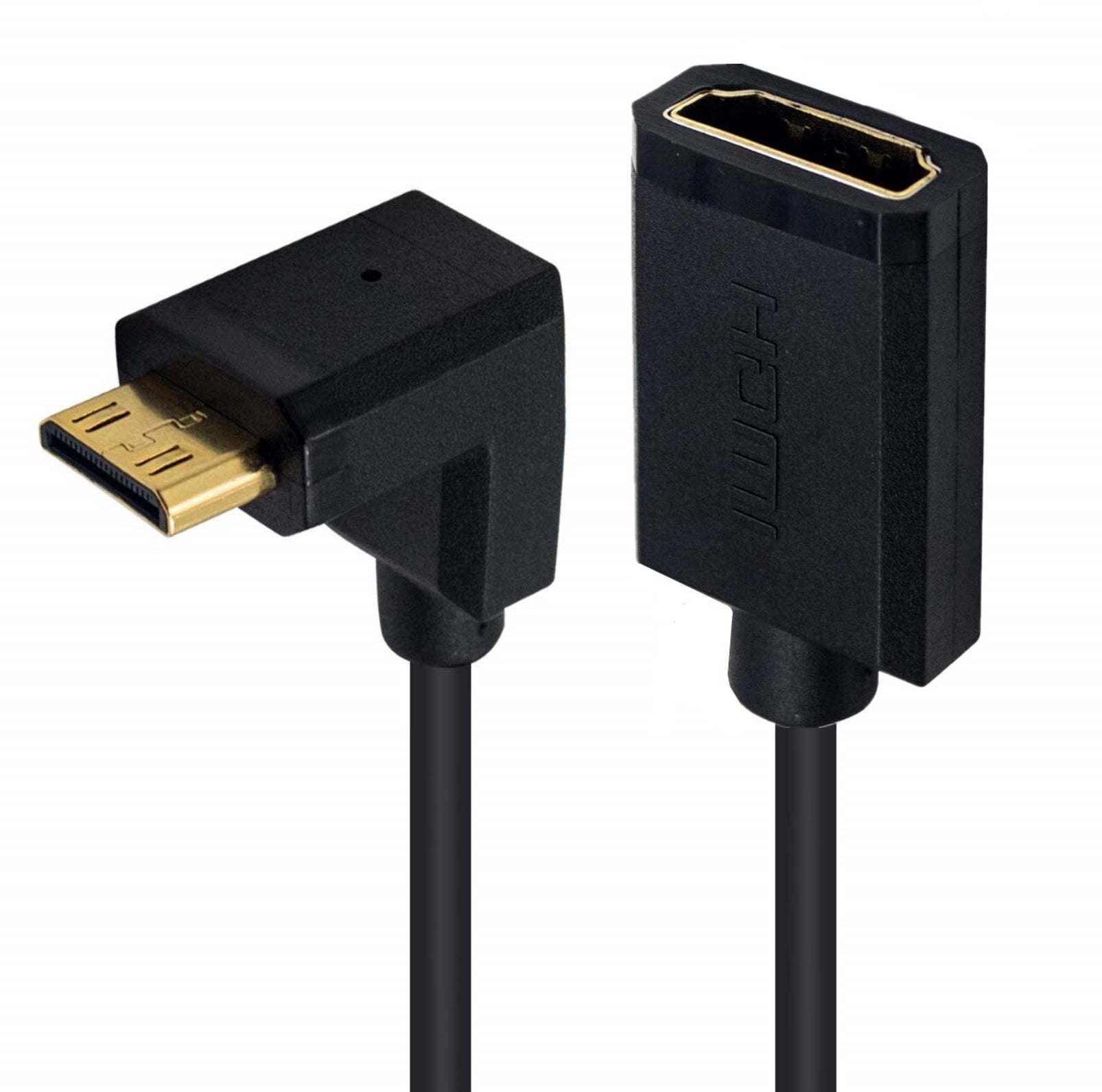 Mini HDMI to HDMI Female Coiled Cable – Ultra Slim, 4K 60Hz Video Adapter