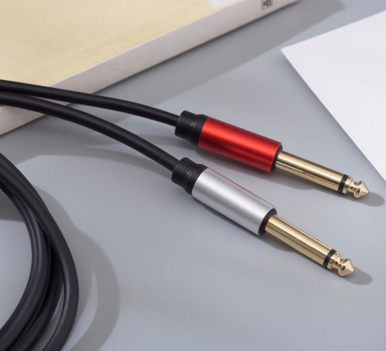 3.5mm TRS to Dual 6.35mm TS Cable – 1.5m Male to Mono Male Audio Y Splitter