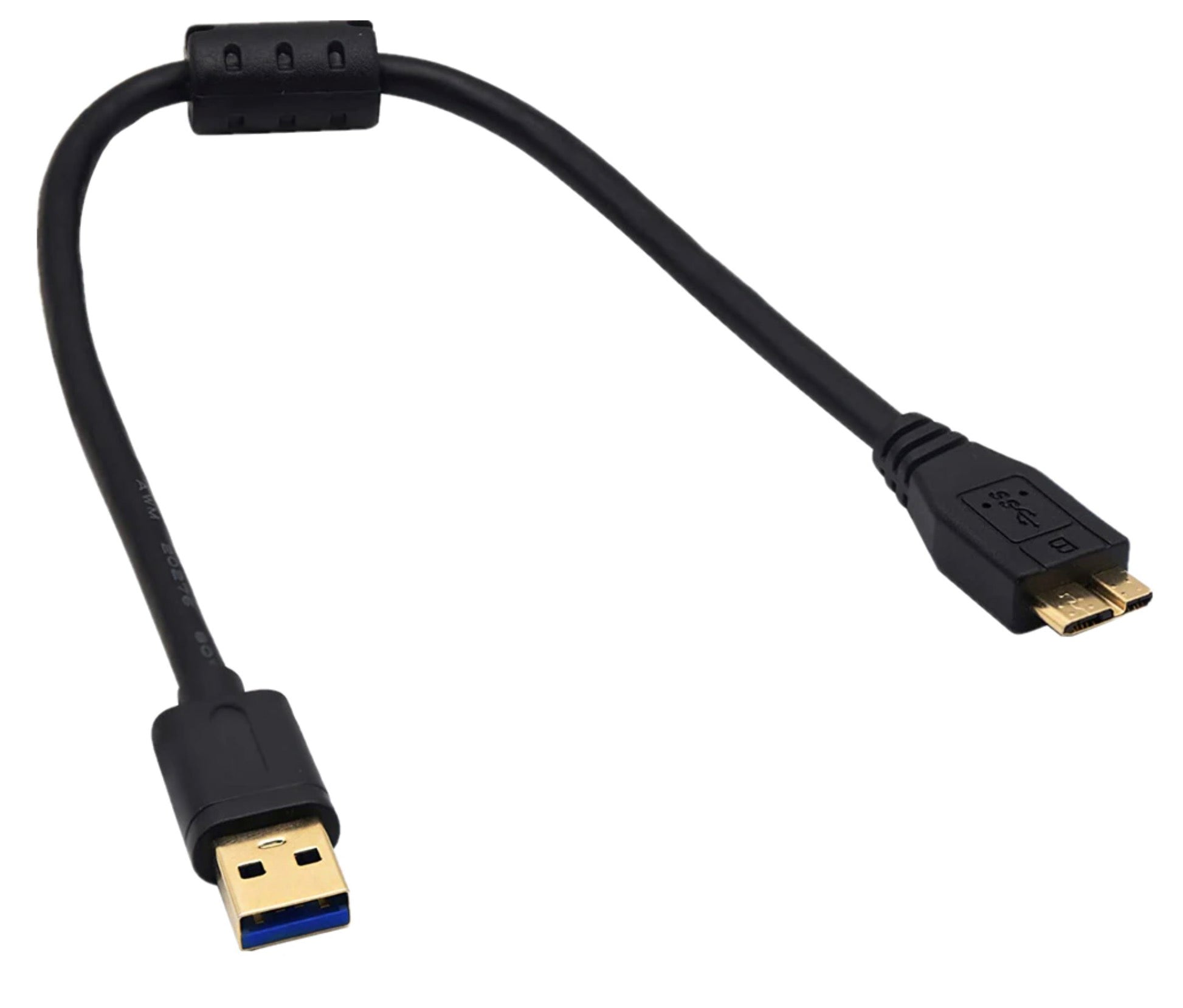 USB 3.0 Type A Male to USB 3.0 Micro-B Male Data Cable Gold Plated