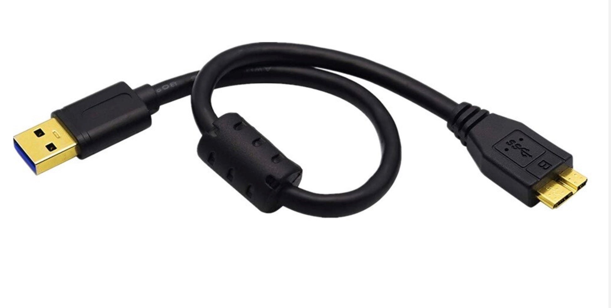 USB 3.0 Type A Male to USB 3.0 Micro-B Male Data Cable Gold Plated