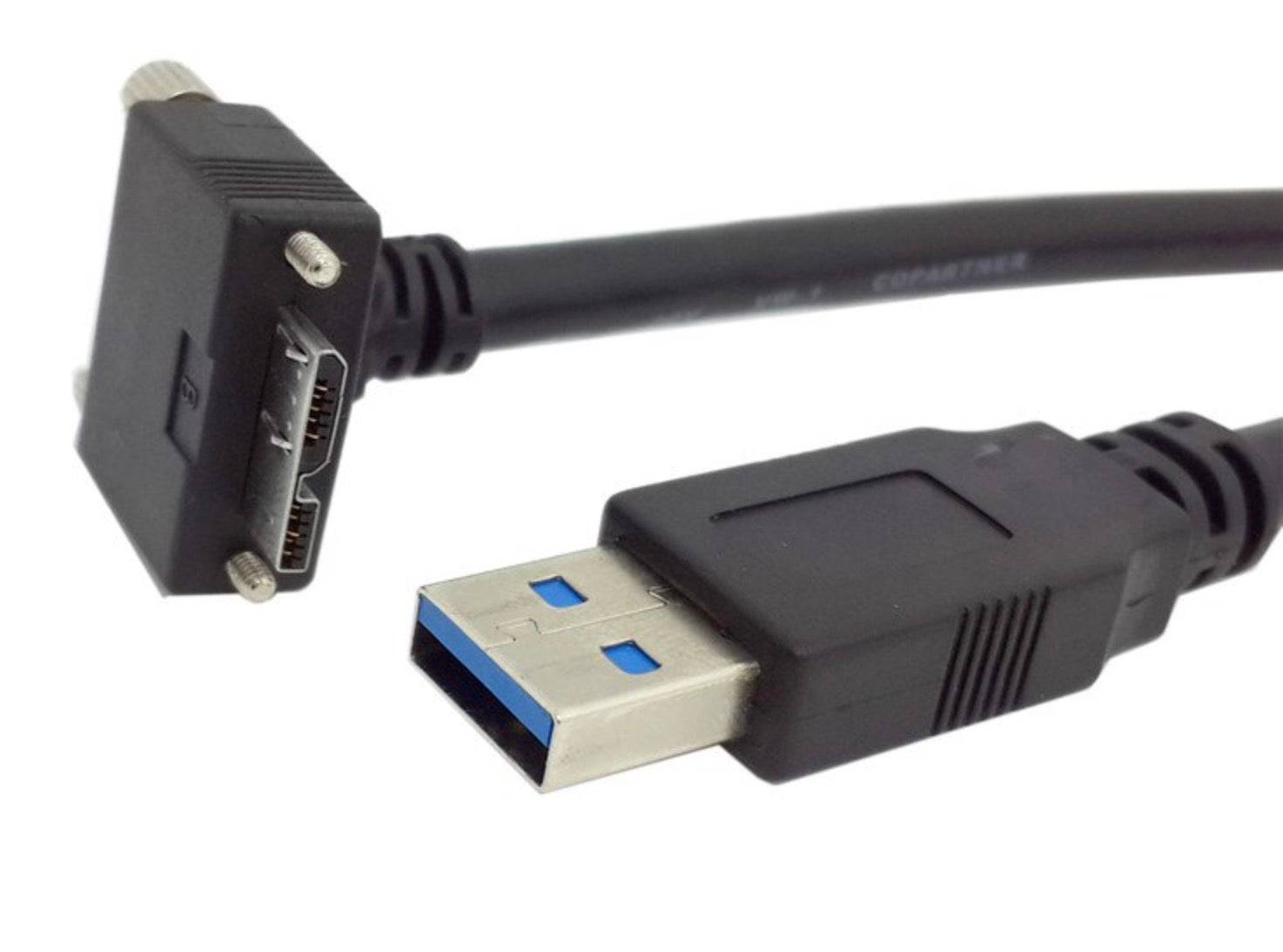 USB-A 3.0 Male to Micro B Angled Data Cable 1.2m
