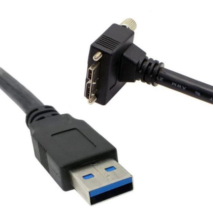 USB-A 3.0 Male to Micro B Angled Data Cable 1.2m
