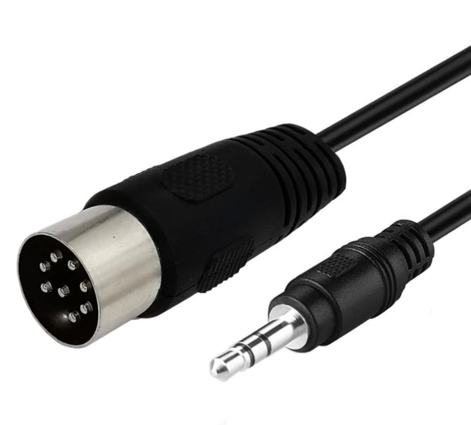 8-Pin Din Male to 3.5mm Speaker Audio Cable for Music and Video Systems