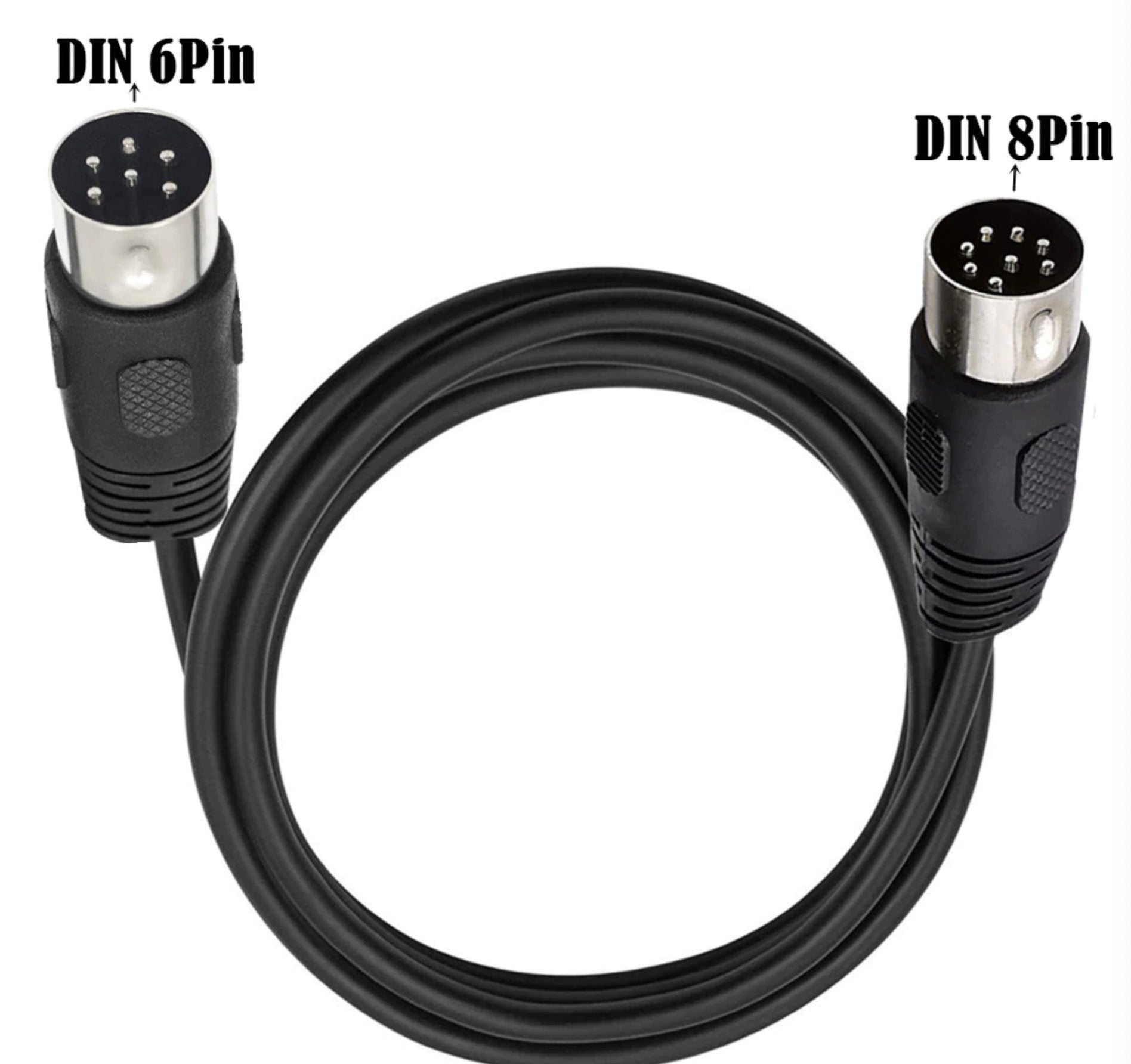 8-Pin Din Male to 6-Pin Male Audio Data Signal Cable 1.8m