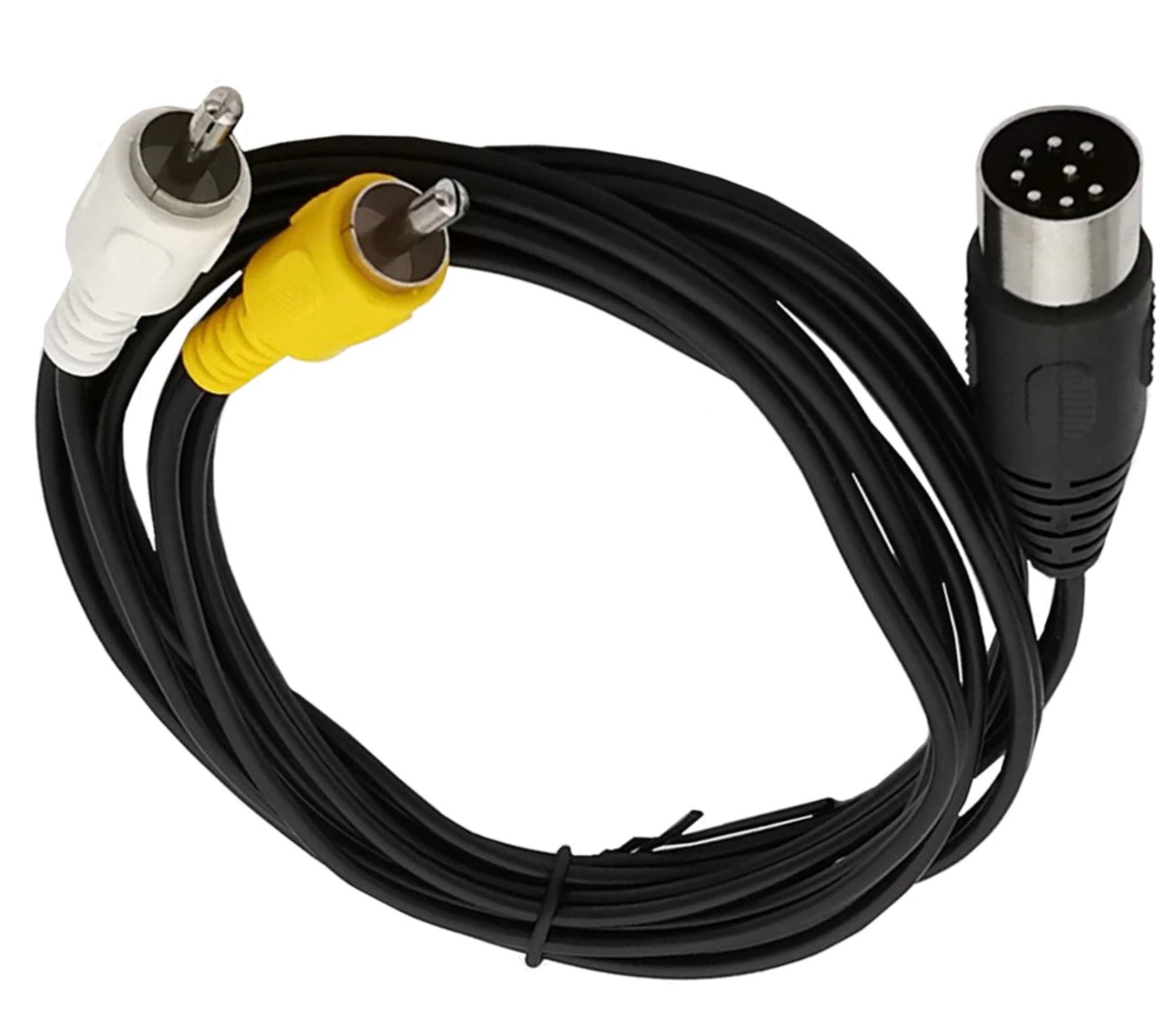 8-Pin Din Male Plug to Dual RCA Male Audio Adapter Cable