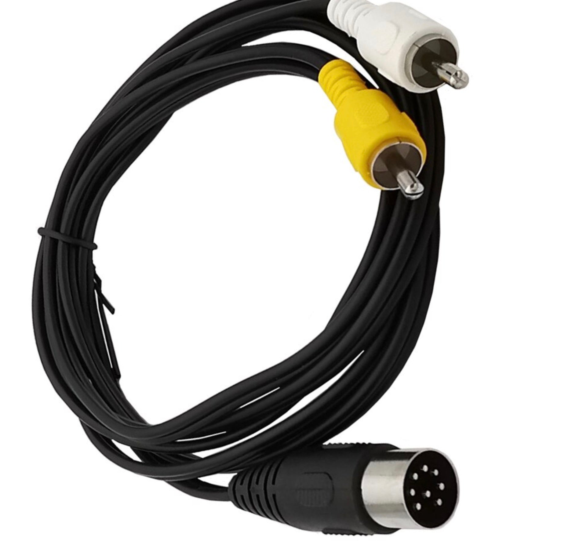 8-Pin Din Male Plug to Dual RCA Male Audio Adapter Cable
