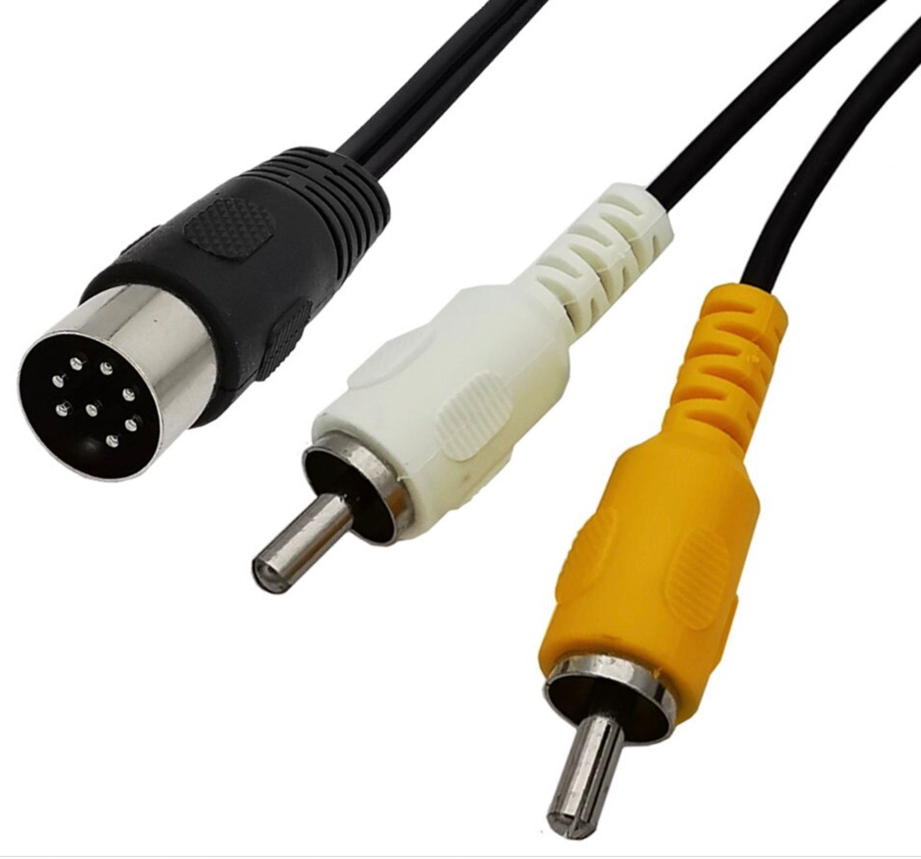 8-Pin Din Male Plug to Dual RCA Male Audio Adapter Cable