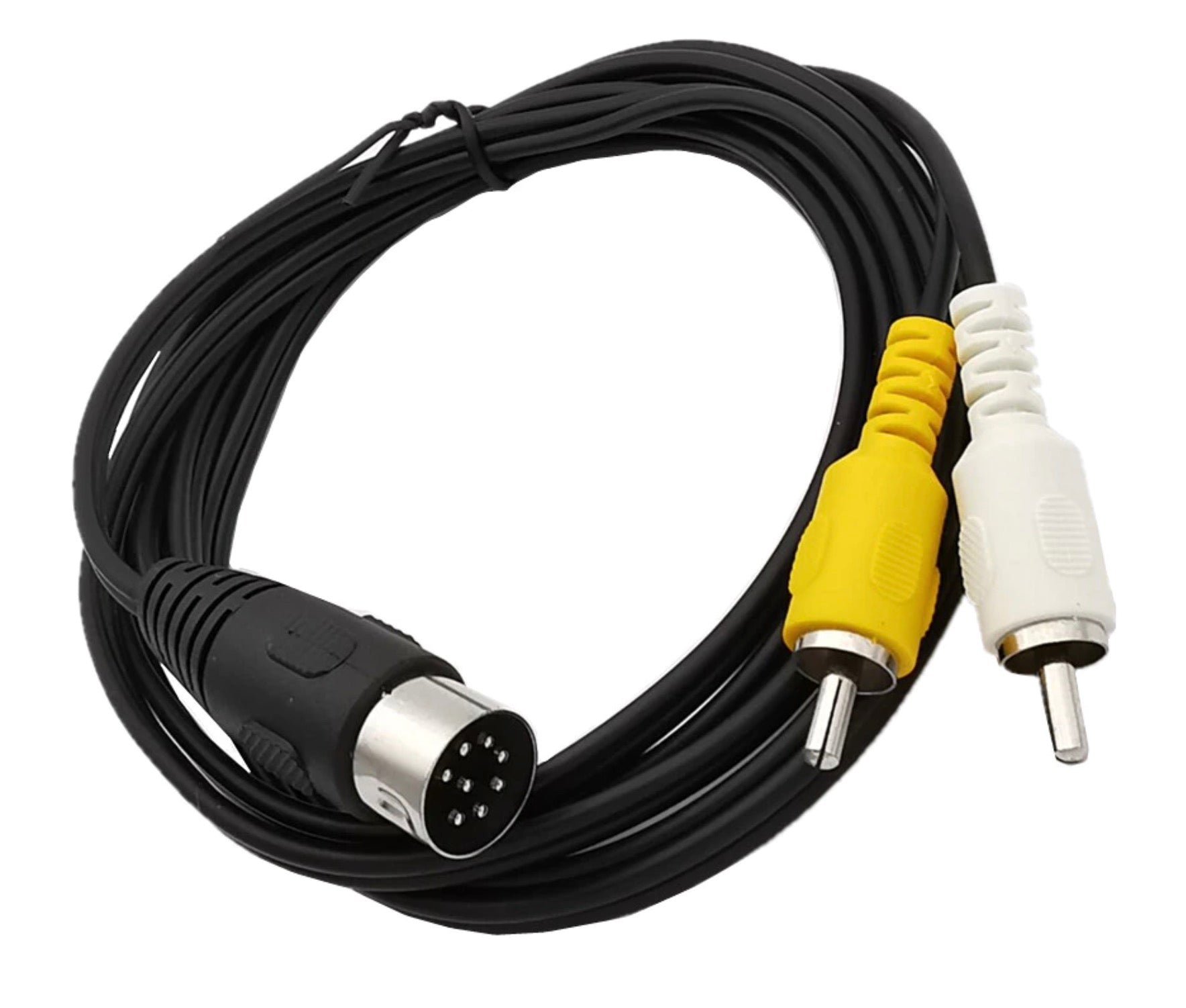 8-Pin Din Male Plug to Dual RCA Male Audio Adapter Cable