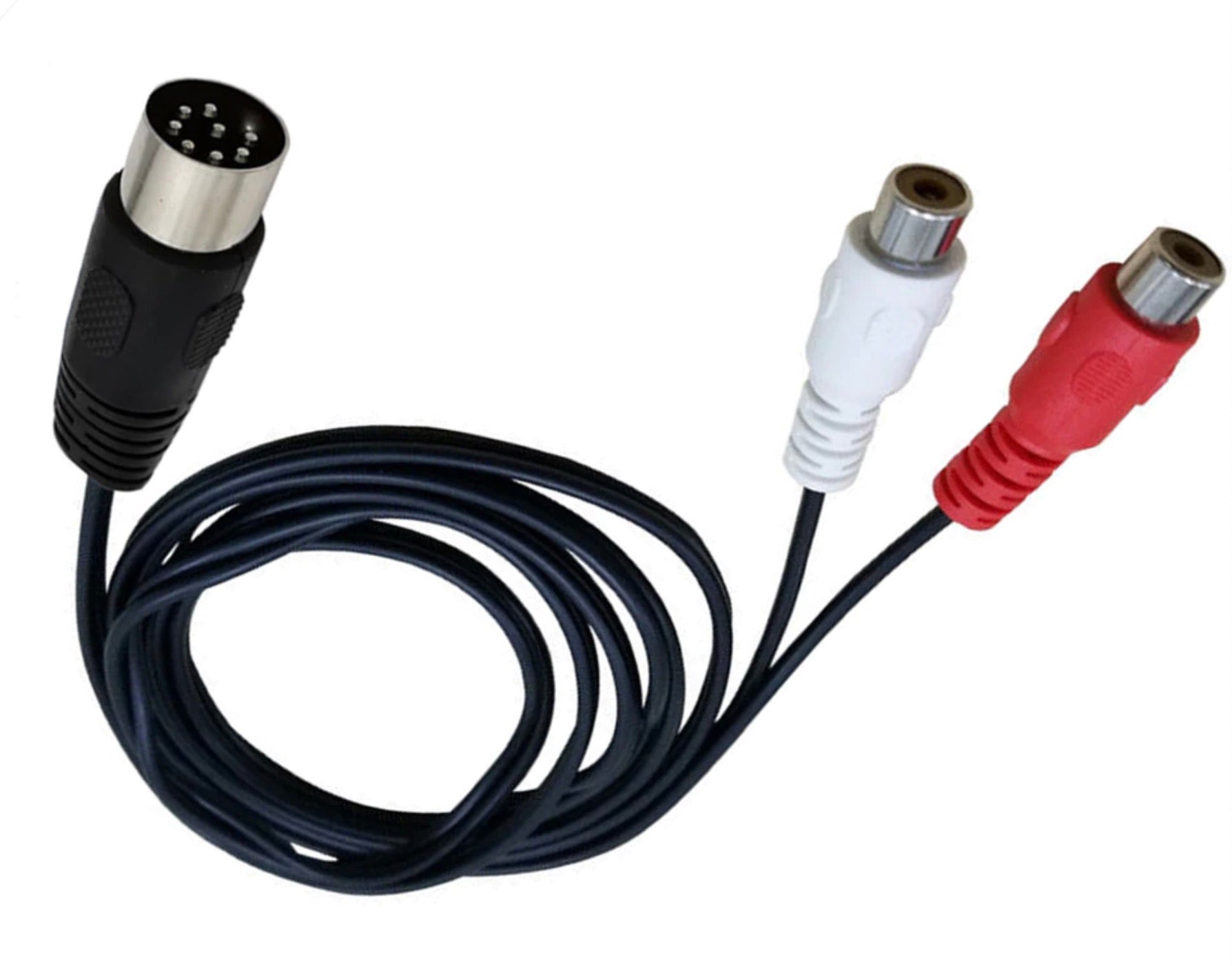 8-Pin Din Male to Dual RCA Female Audio Cable for Musical instruments and Audio Equipment
