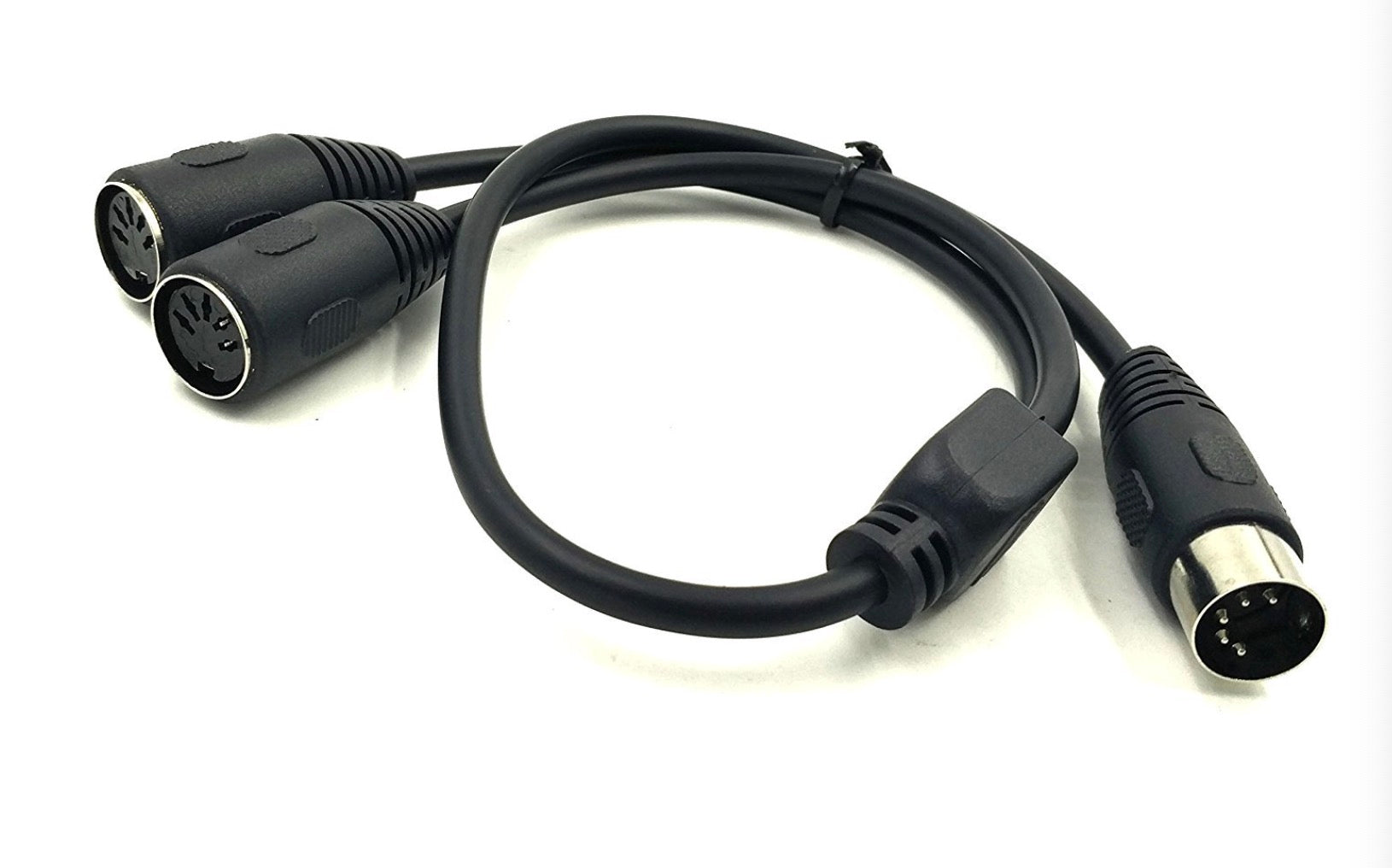 MIDI 5-Pin Male to Dual 5-Pin Female Extension Y Audio Cable for MIDI keyboards