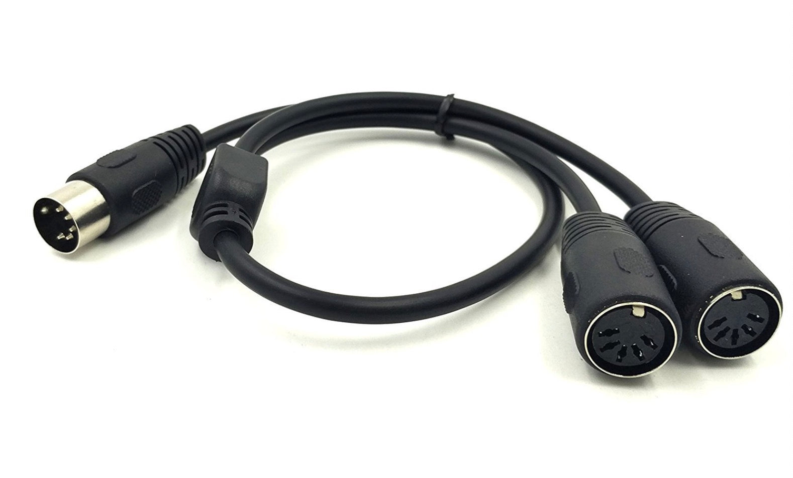 MIDI 5-Pin Male to Dual 5-Pin Female Extension Y Audio Cable for MIDI keyboards