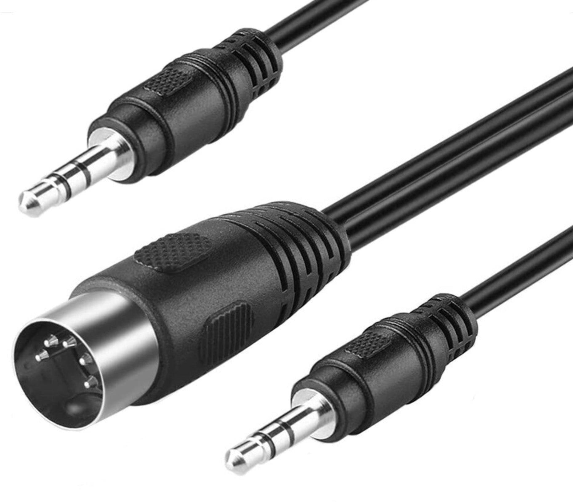 5-Pin Din Plug Male to Dual 3.5mm TRS AUX Headphone Stereo Jack Adapter Input Cable