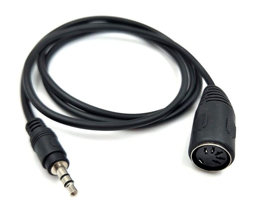 3.5mm 5 Pin Din MIDI Cable, 5-Pin DIN Plug Female to 3.5 (1/8in) TRS Stereo Male Jack Converter Cable for MIDI Keyboard IK Multimedia