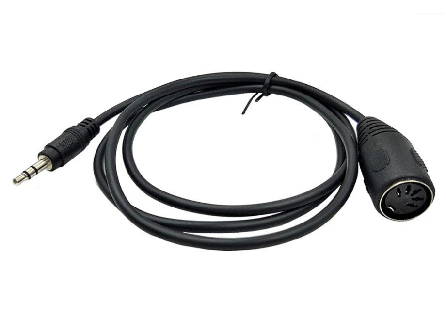 3.5mm 5 Pin Din MIDI Cable, 5-Pin DIN Plug Female to 3.5 (1/8in) TRS Stereo Male Jack Converter Cable for MIDI Keyboard IK Multimedia
