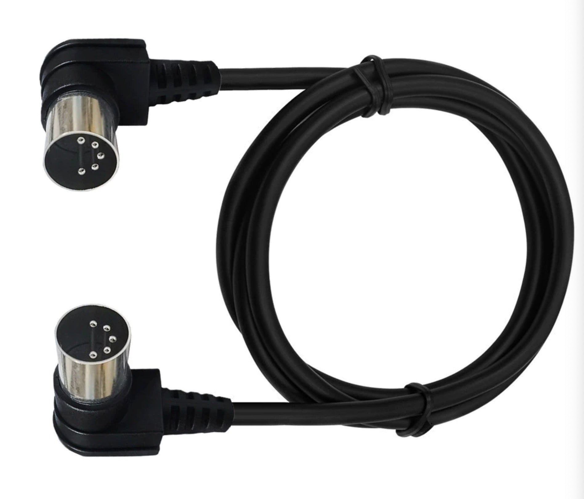 5-Pin Din MIDI Cable Angled Male to Male For MIDI Keyboard