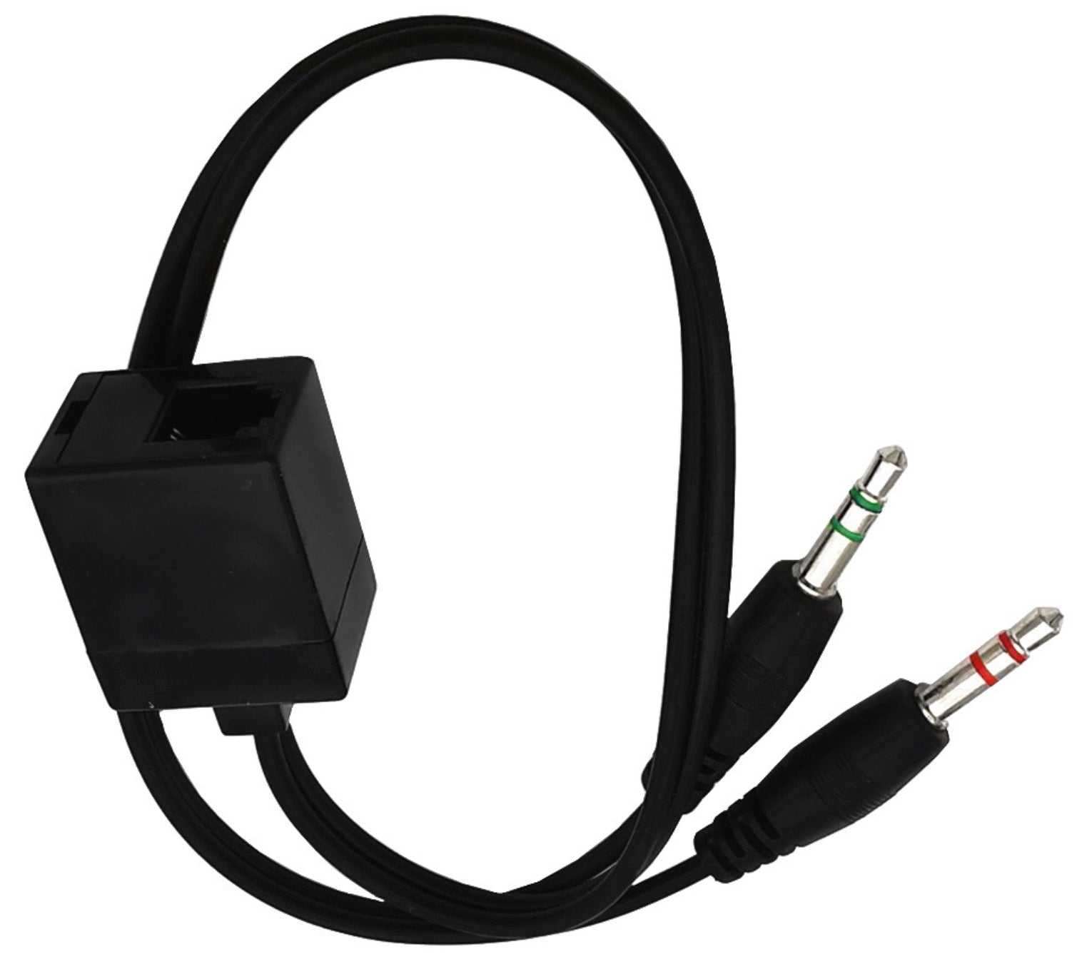 4P4C RJ11 Female to Double 3.5mm Male Y Splitter Cable for VoIP Headsets