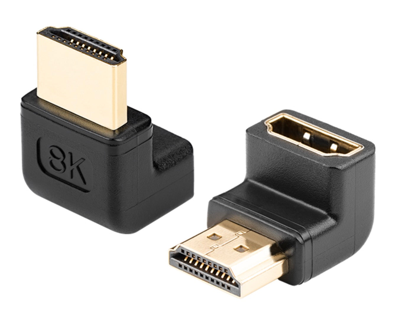 8K HDMI 2.1 Angled Adapter – Male to Female, 8K@60Hz, HDR, Dolby Vision Support