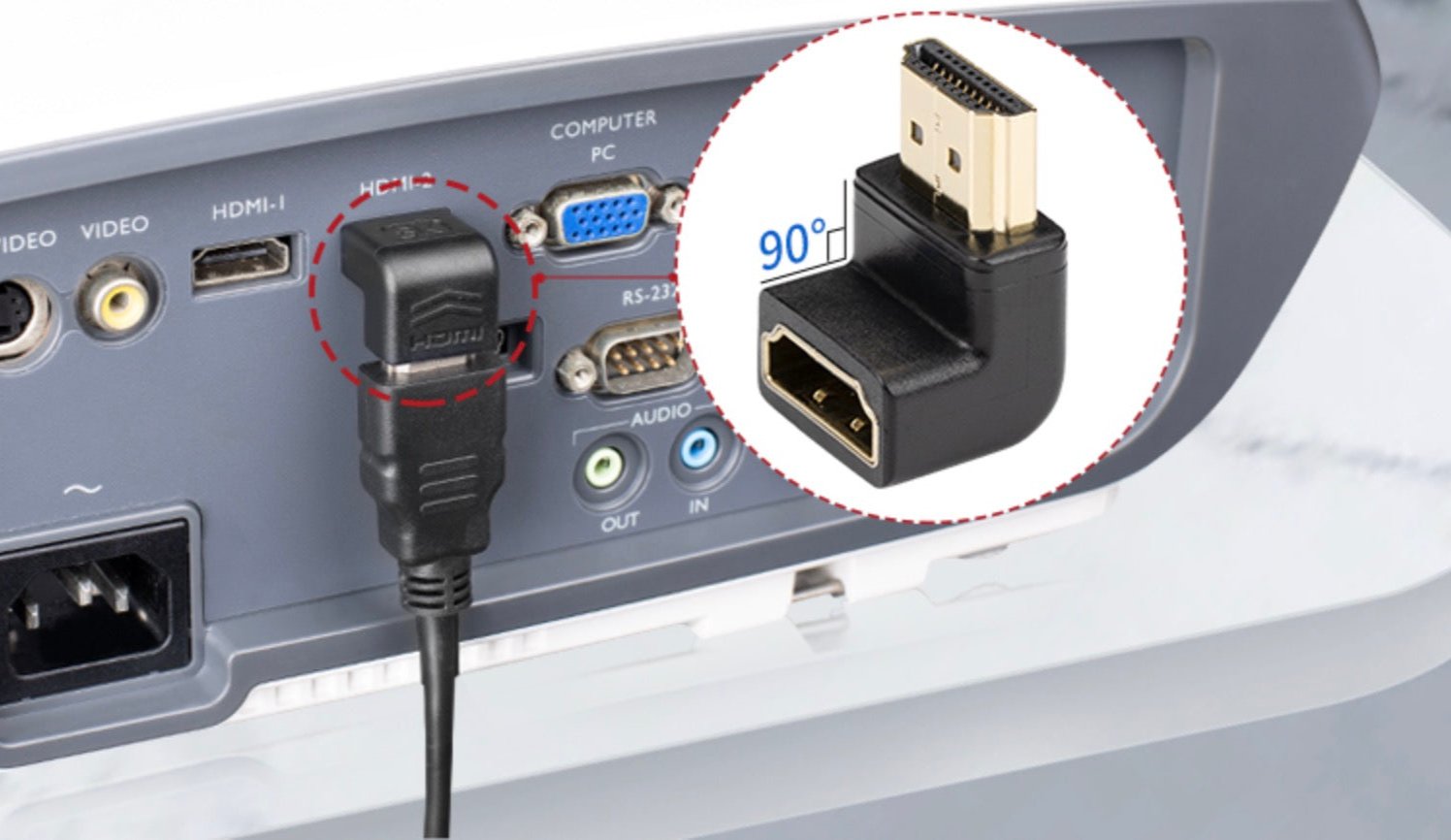 8K HDMI 2.1 Angled Adapter – Male to Female, 8K@60Hz, HDR, Dolby Vision Support