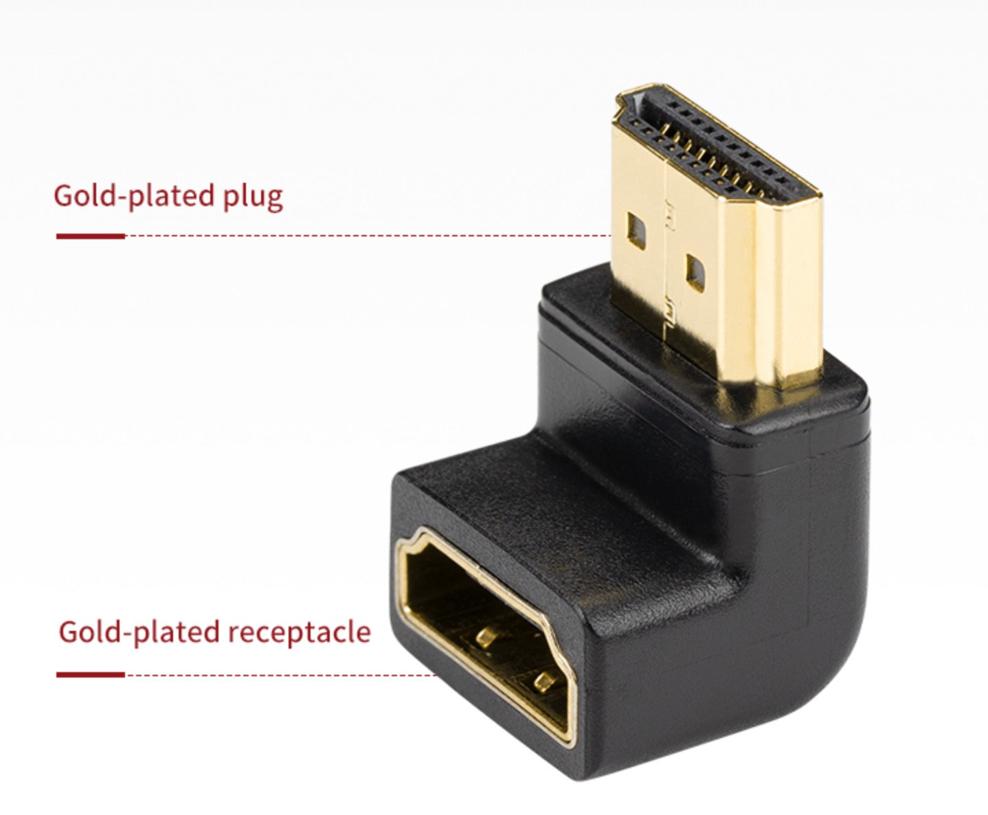8K HDMI 2.1 Angled Adapter – Male to Female, 8K@60Hz, HDR, Dolby Vision Support