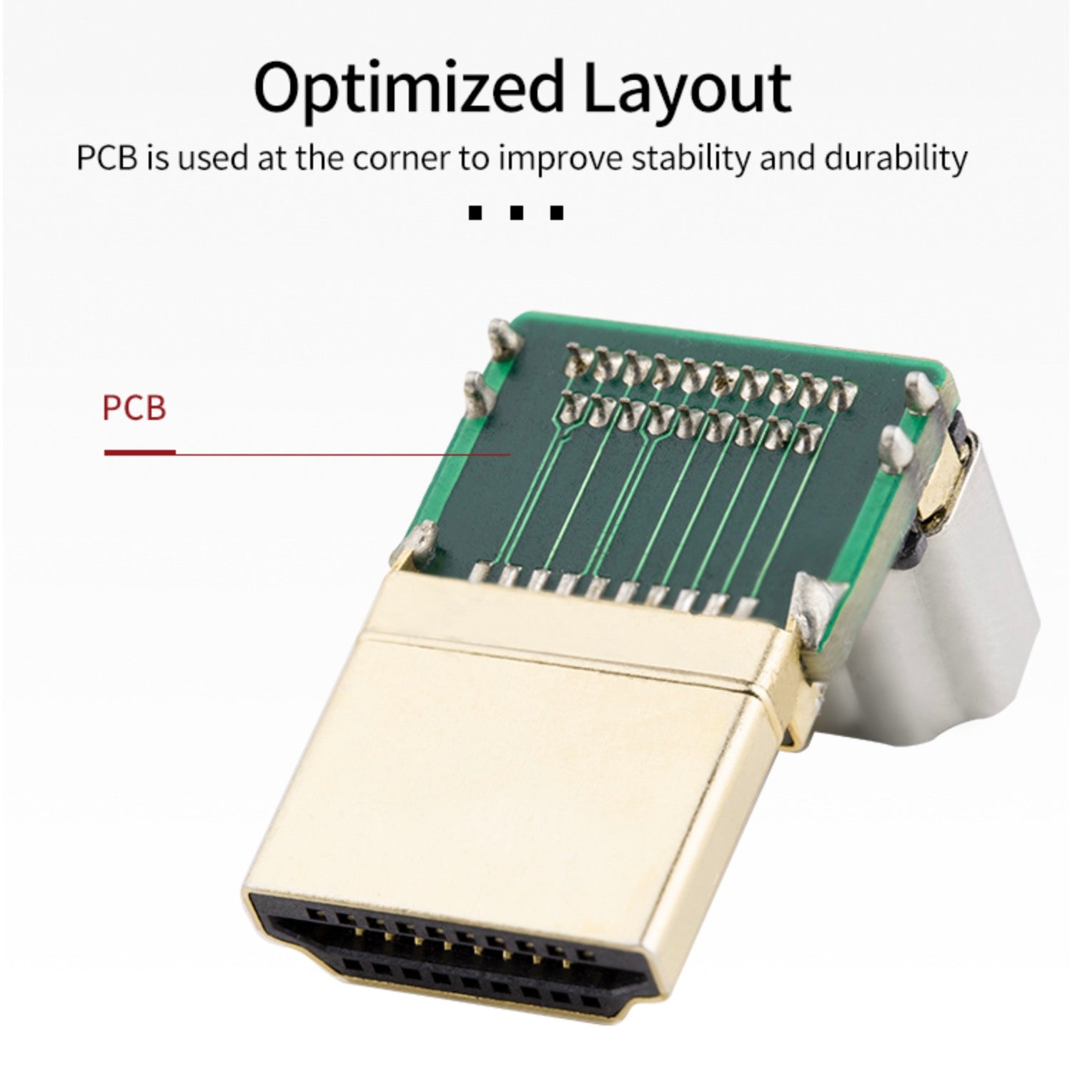 8K HDMI 2.1 Angled Adapter – Male to Female, 8K@60Hz, HDR, Dolby Vision Support