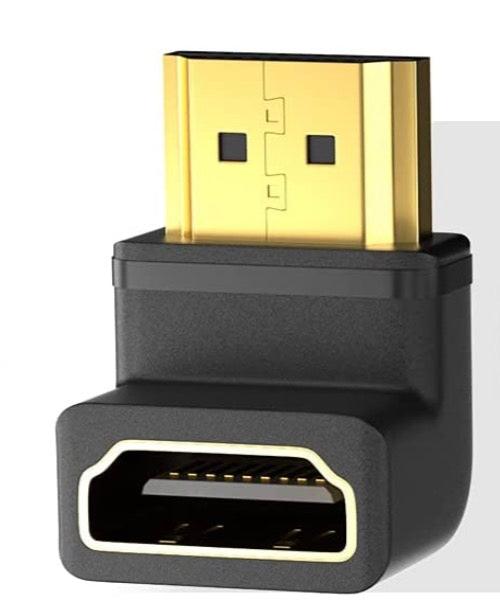 8K HDMI 2.1 Angled Adapter – Male to Female, 8K@60Hz, HDR, Dolby Vision Support